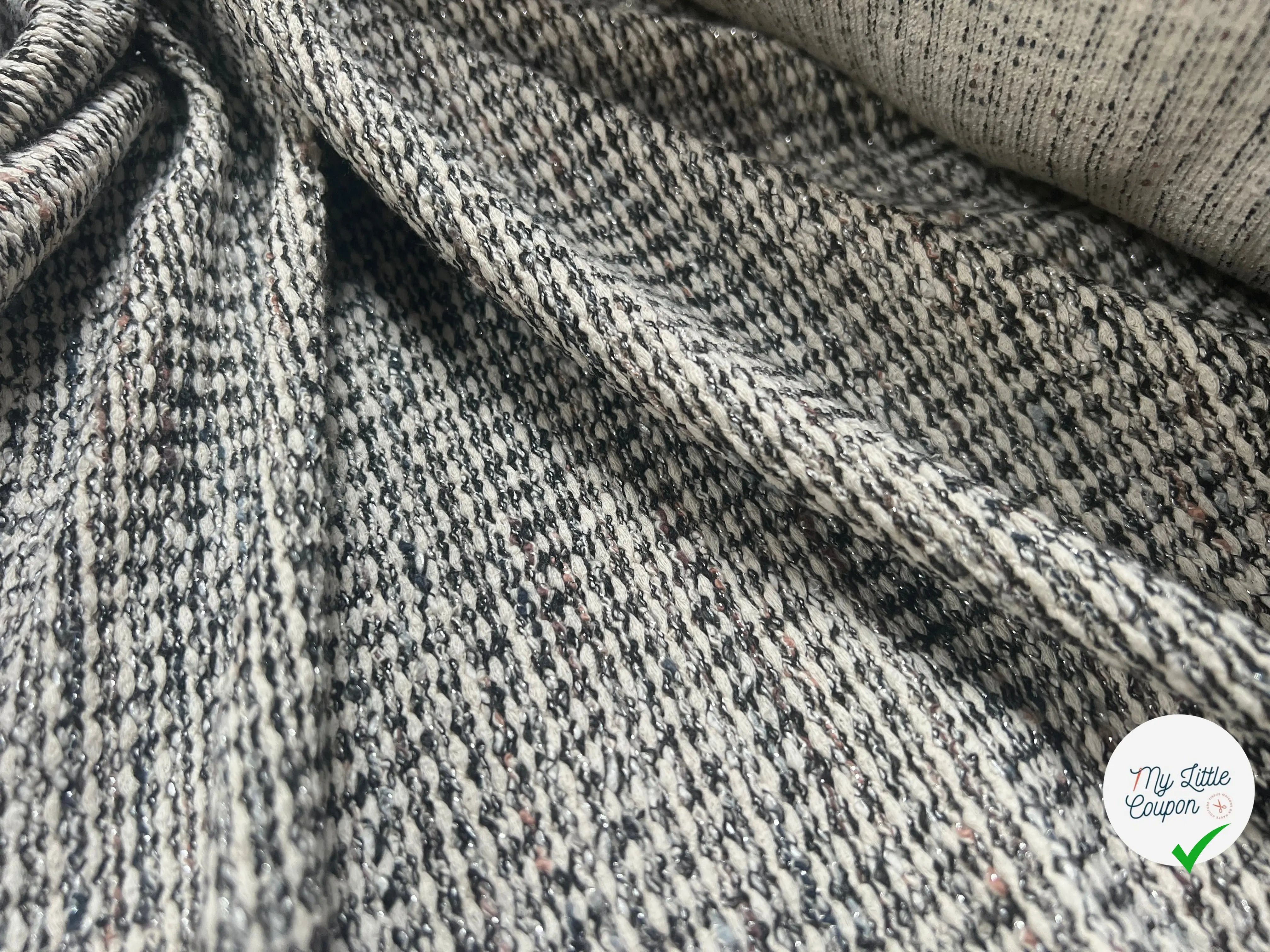 MAILLE ASPECT TWEED MÉTALLISÉ - coupon de tissu de 3 mètres - My Little Coupon - tissu - coudre