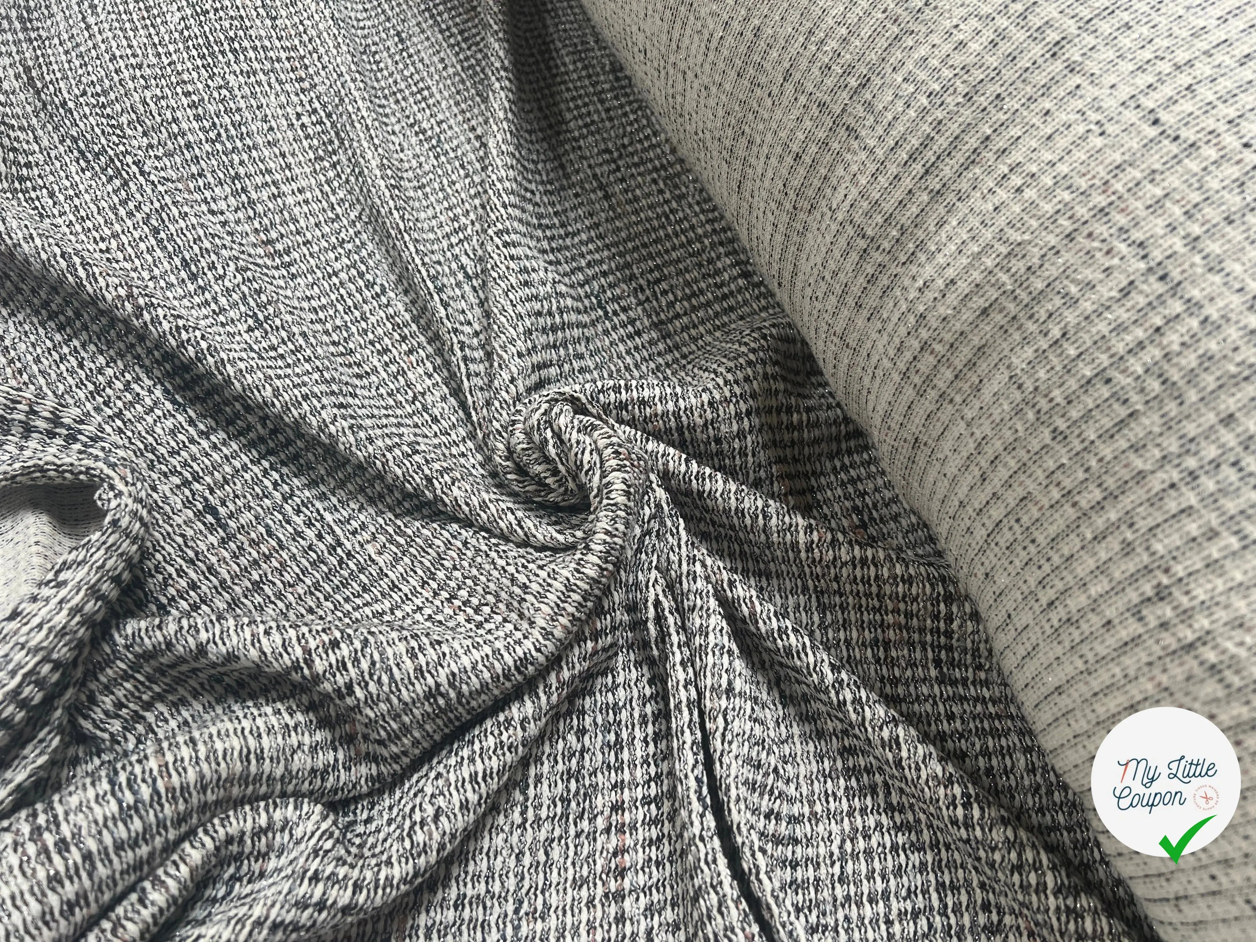 MAILLE ASPECT TWEED MÉTALLISÉ - coupon de tissu de 3 mètres - My Little Coupon - tissu - coudre