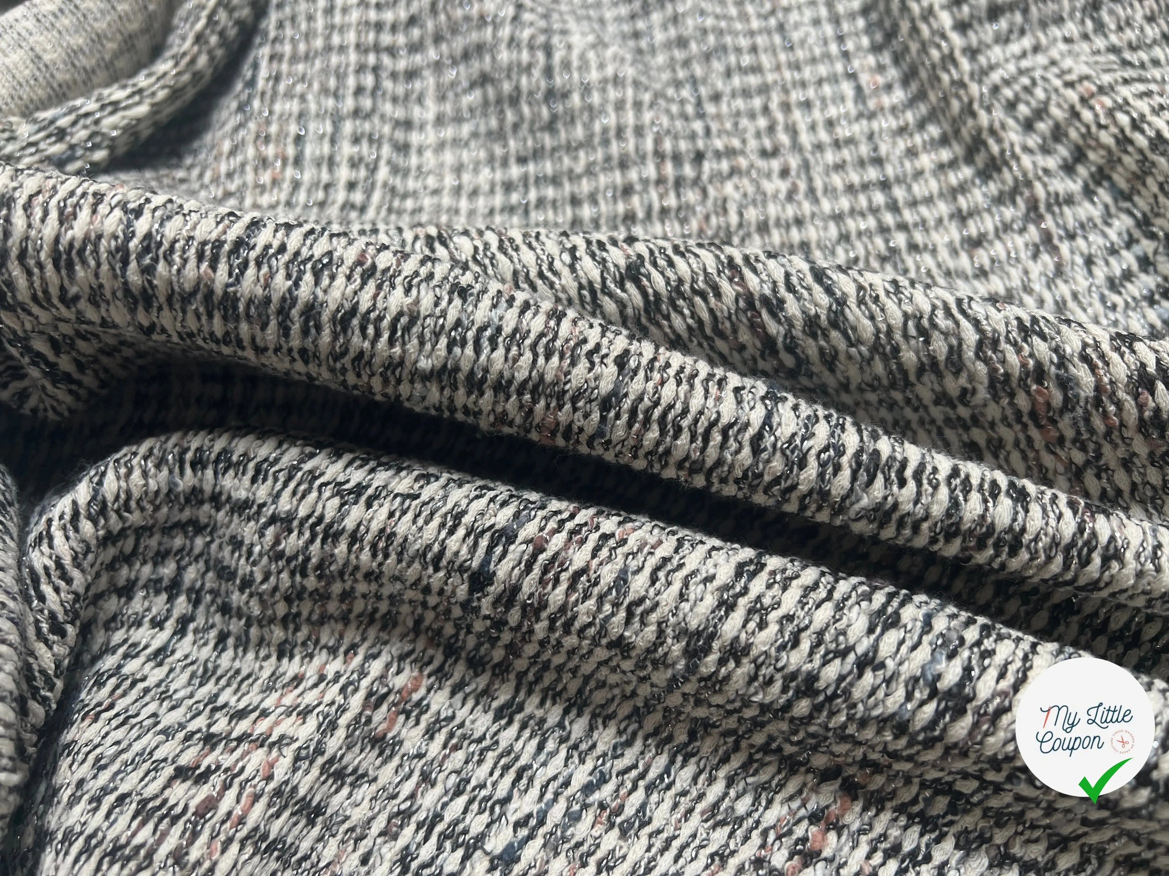 MAILLE ASPECT TWEED MÉTALLISÉ - coupon de tissu de 3 mètres - My Little Coupon - tissu - coudre