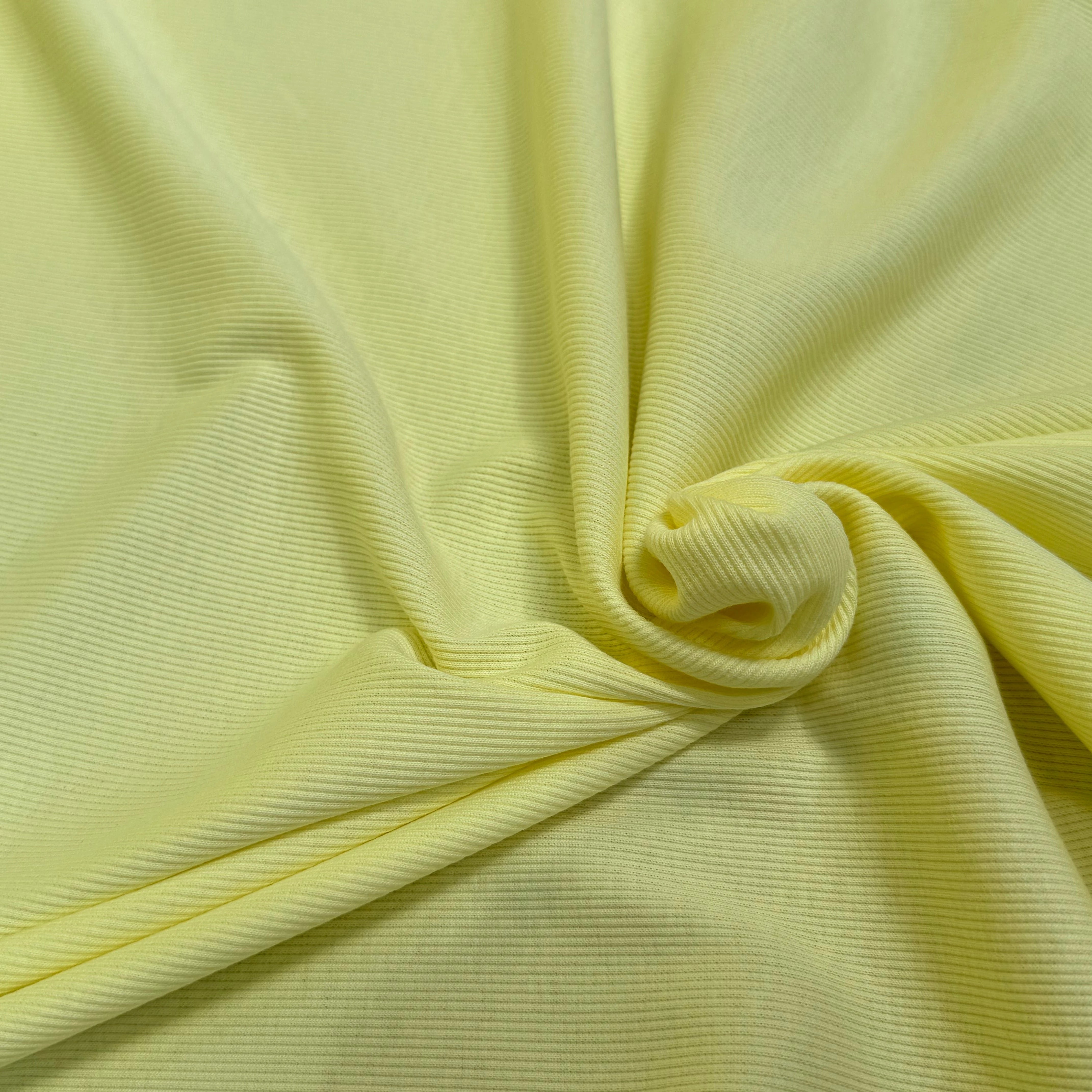 MAILLE CÔTE 1X1 STRETCH JAUNE LEMON - My Little Coupon
