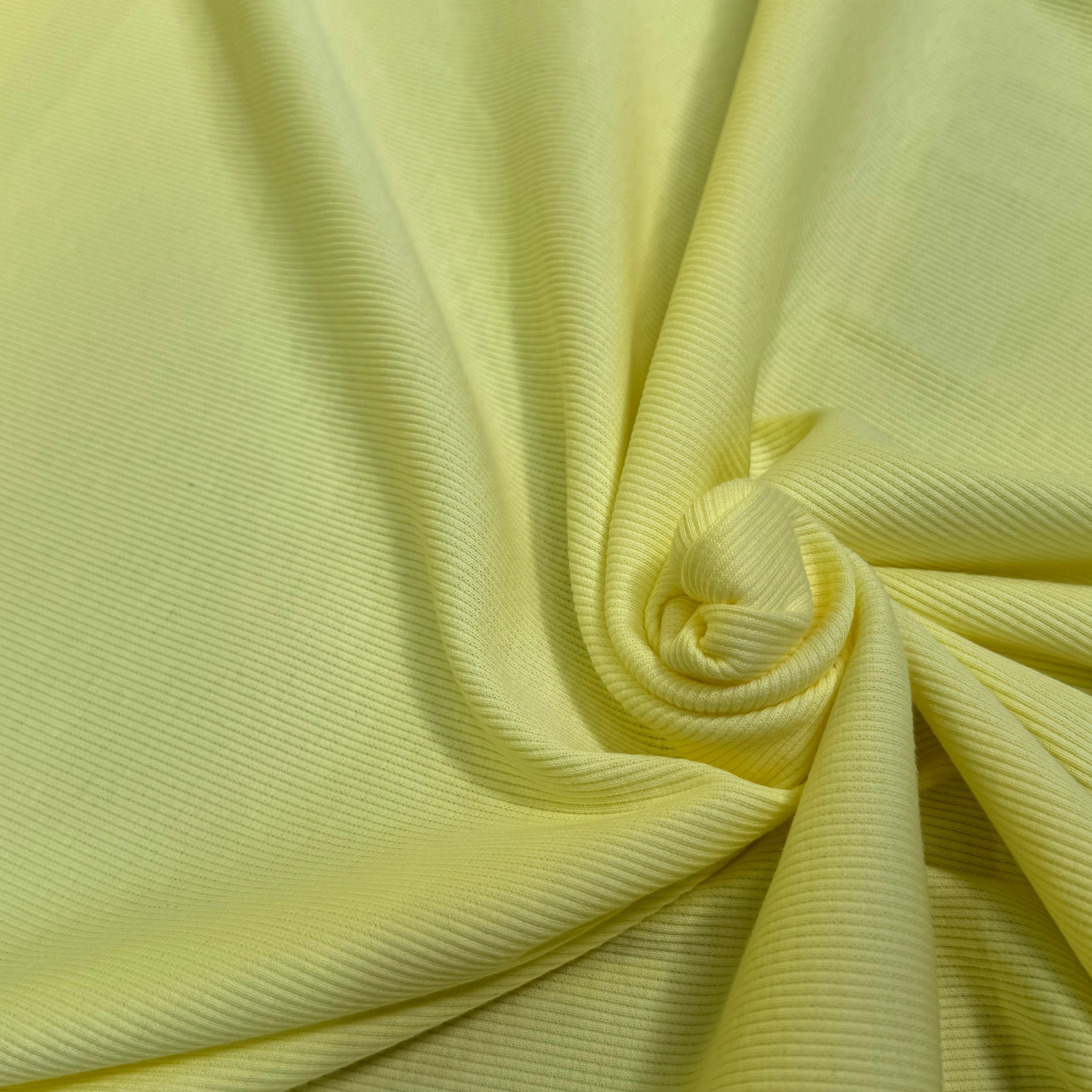 MAILLE CÔTE 1X1 STRETCH JAUNE LEMON - My Little Coupon