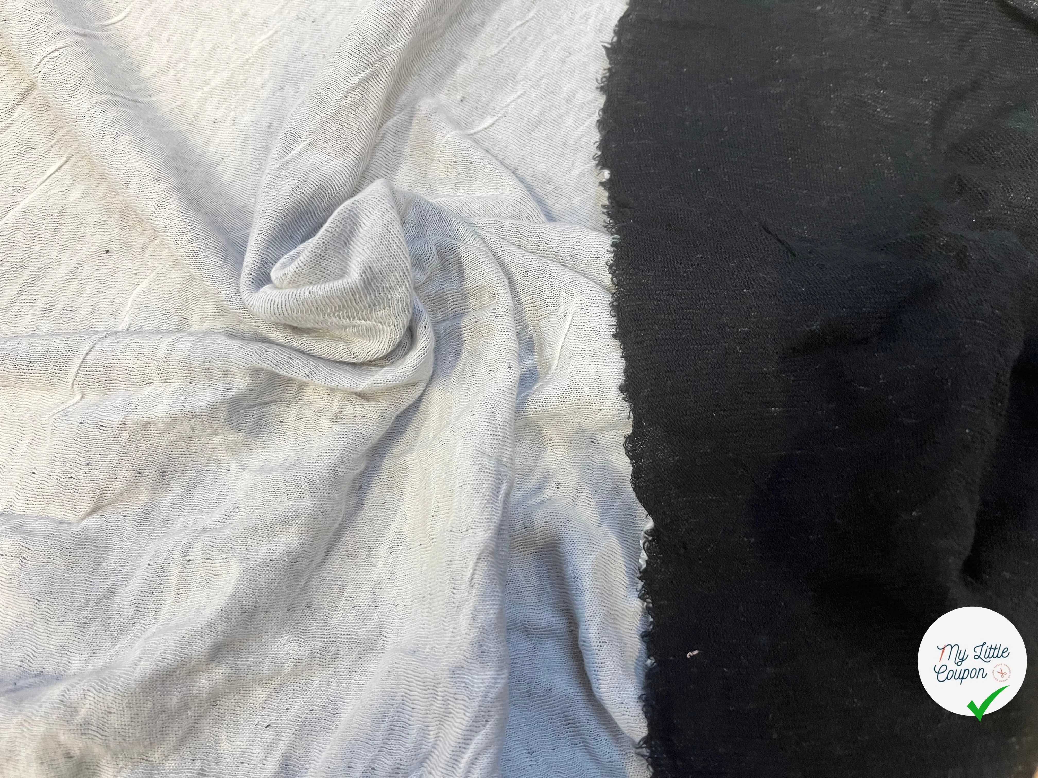 MAILLE COTON CONTRECOLLÉE ULTRA STRETCH NOIR ET BLANC - My Little Coupon