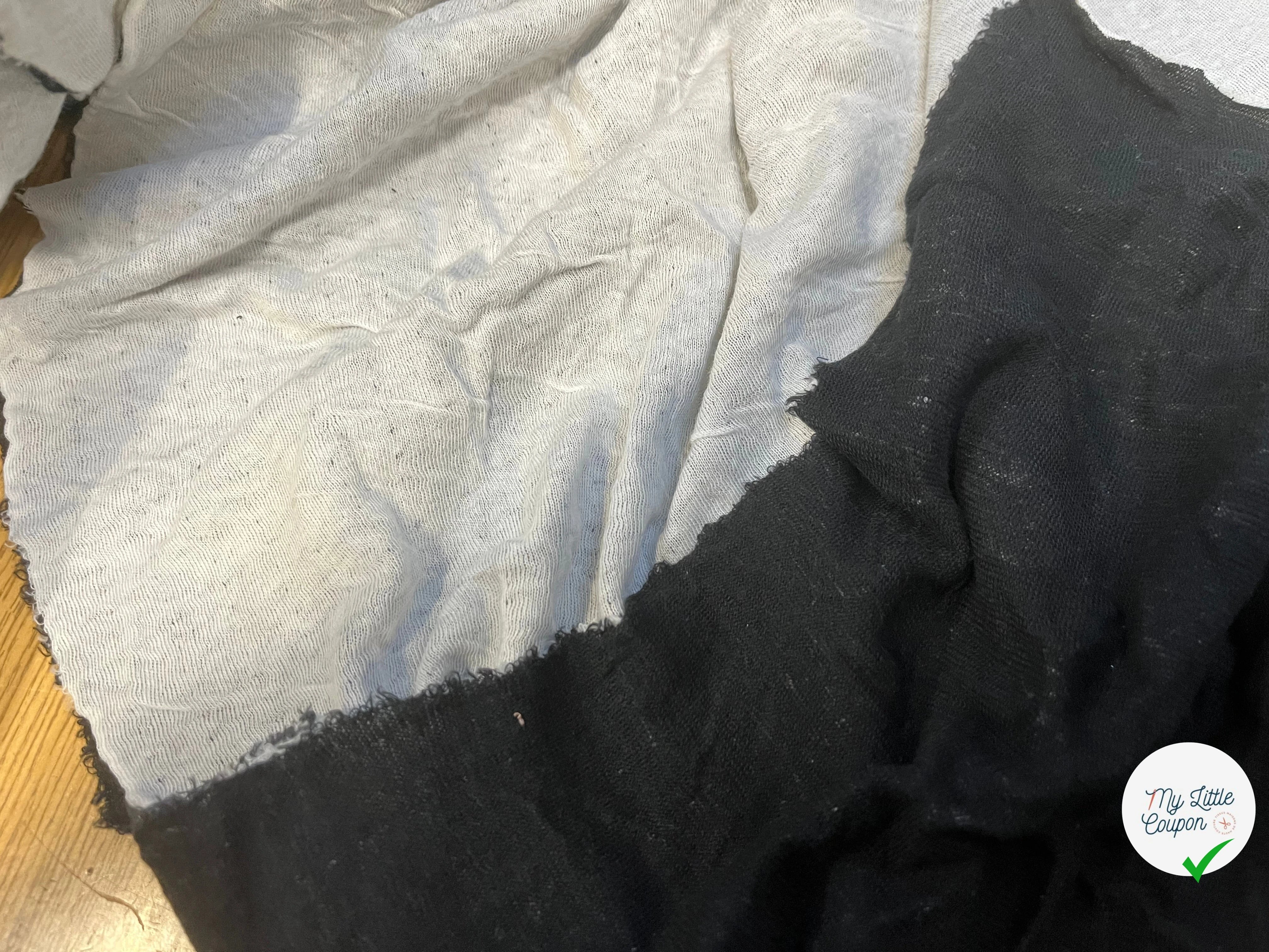 MAILLE COTON CONTRECOLLÉE ULTRA STRETCH NOIR ET BLANC - My Little Coupon