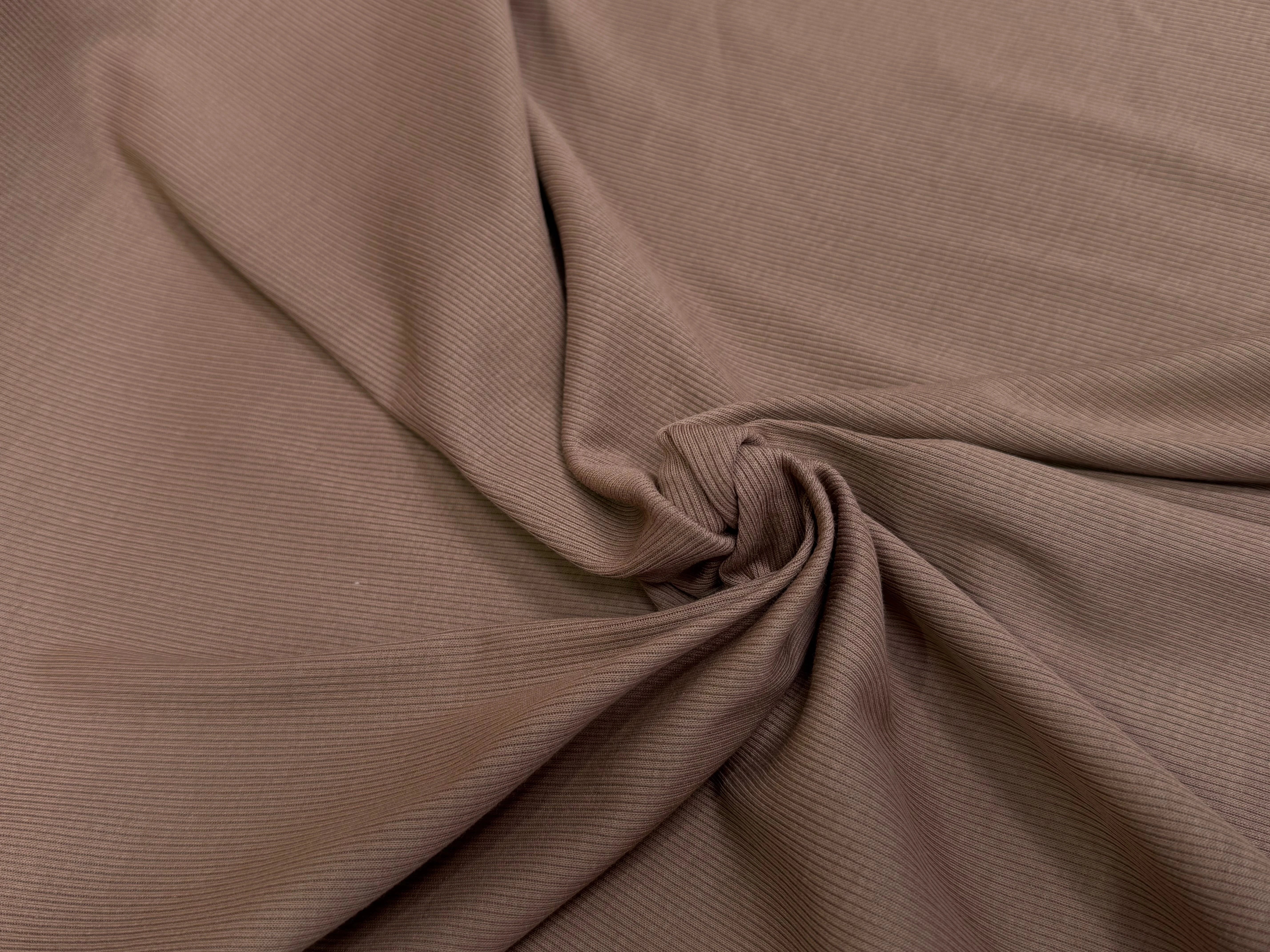 MAILLE COTON CÔTE 1X1 STRETCH BRONZÉE - My Little Coupon