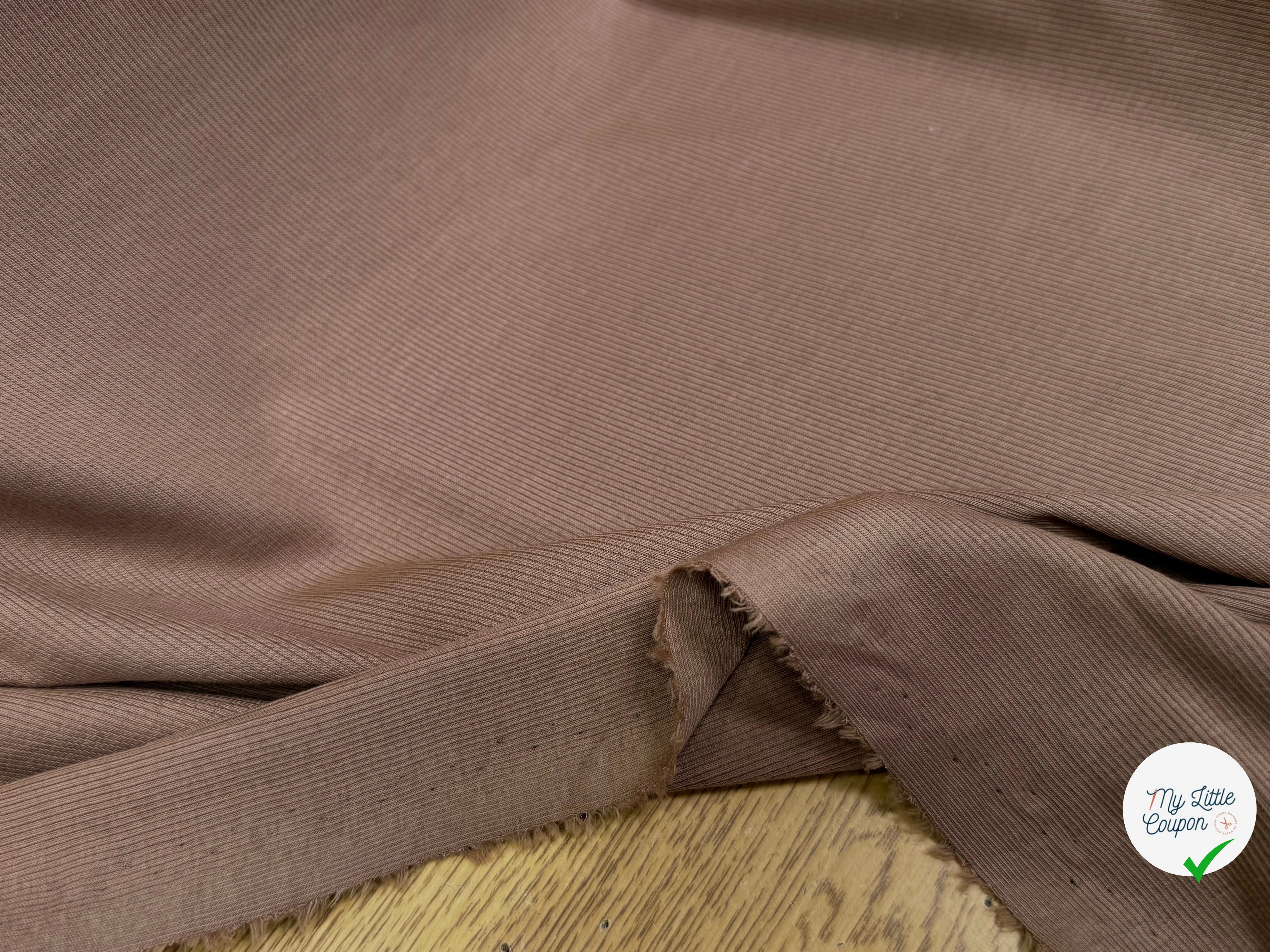 MAILLE COTON CÔTE 1X1 STRETCH BRONZÉE - My Little Coupon