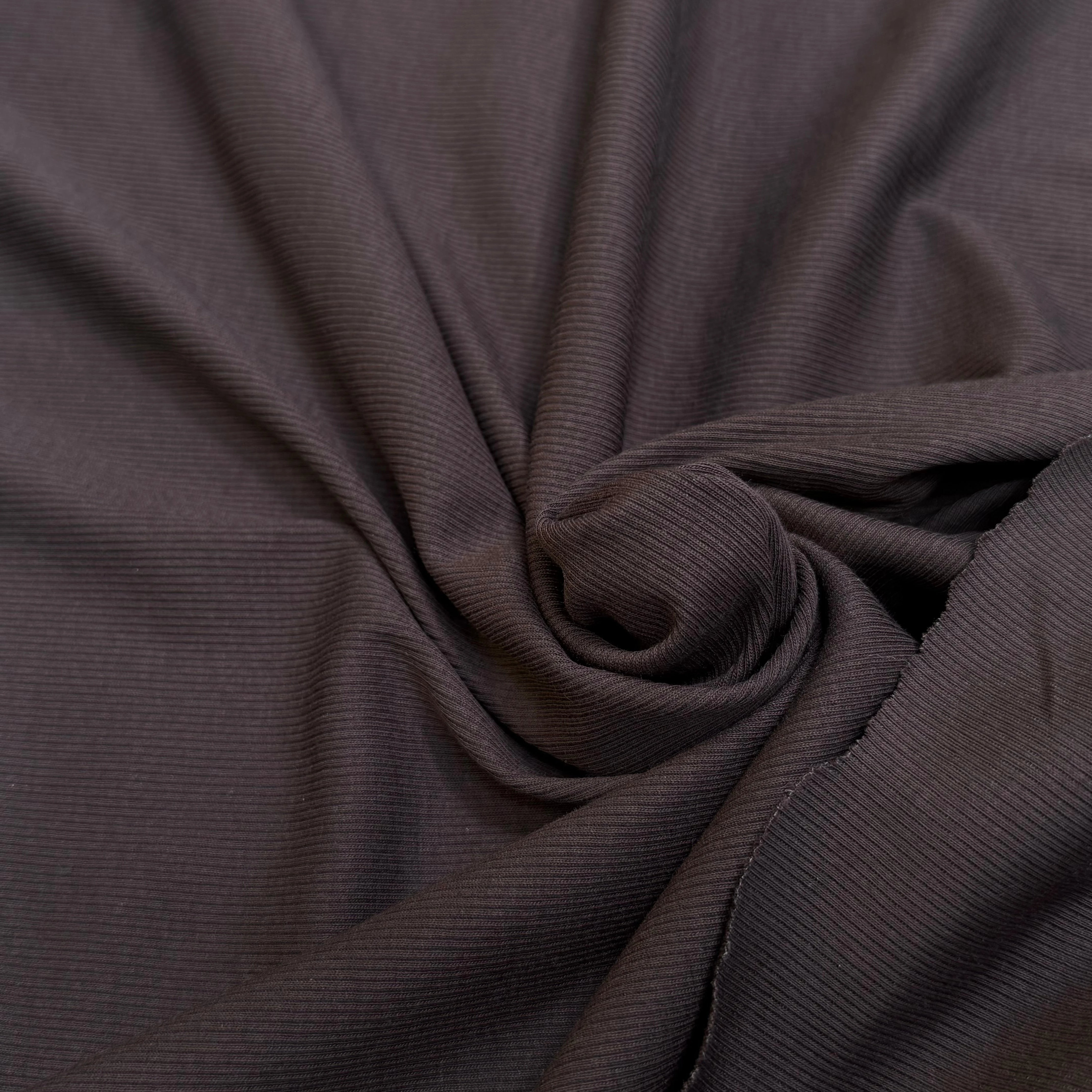 MAILLE COTON CÔTE 1X1 STRETCH BURNT RED - My Little Coupon