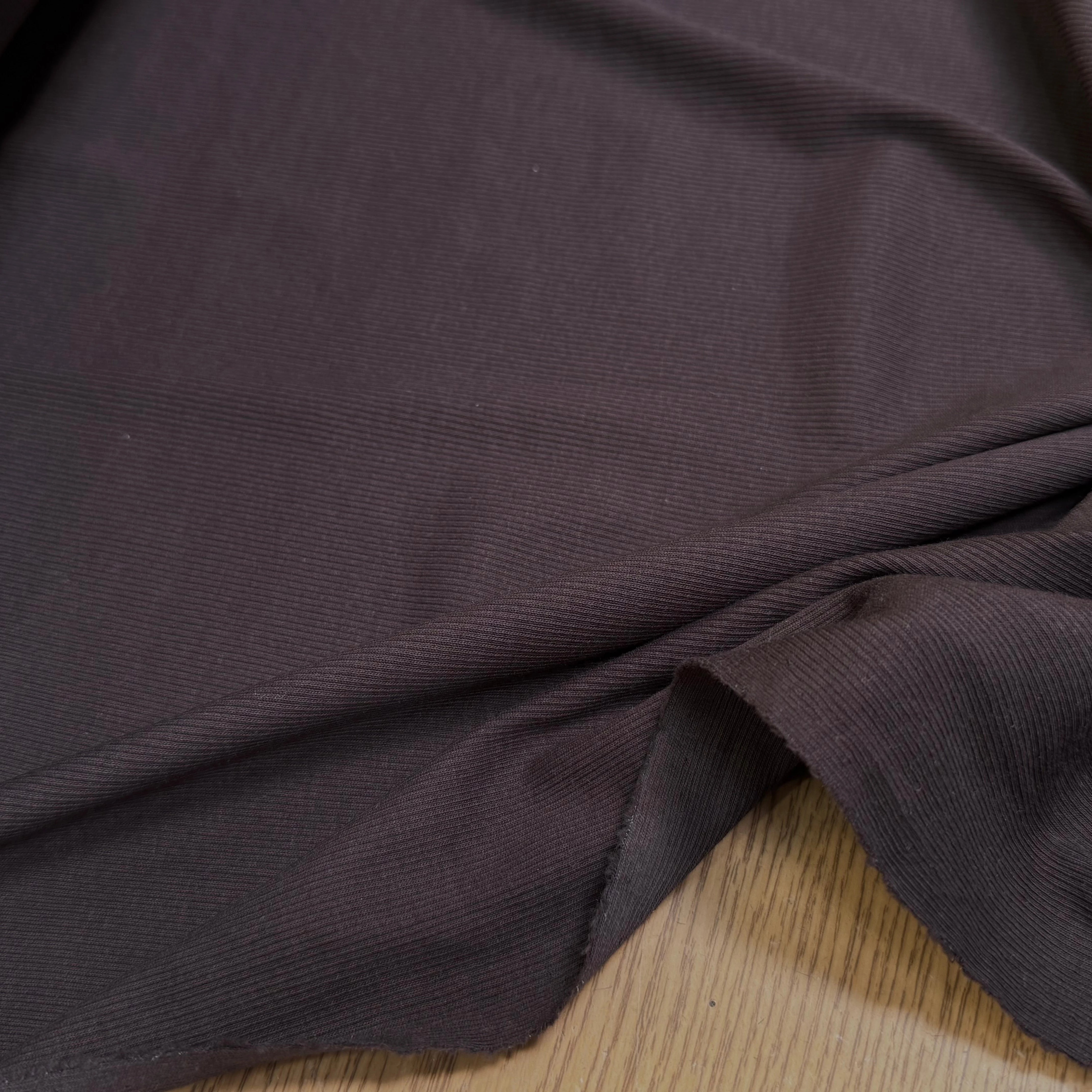 MAILLE COTON CÔTE 1X1 STRETCH BURNT RED - My Little Coupon