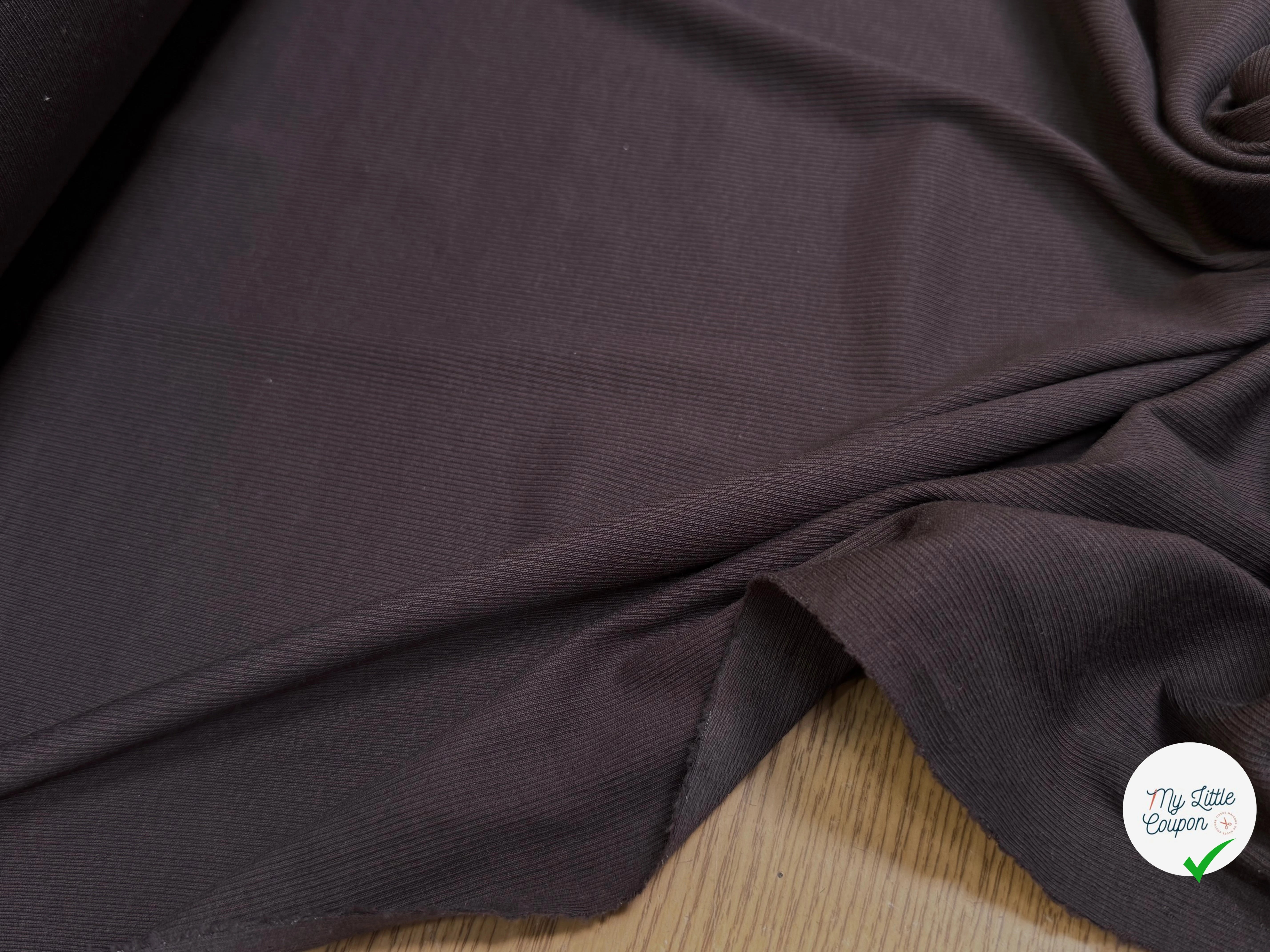 MAILLE COTON CÔTE 1X1 STRETCH BURNT RED - My Little Coupon