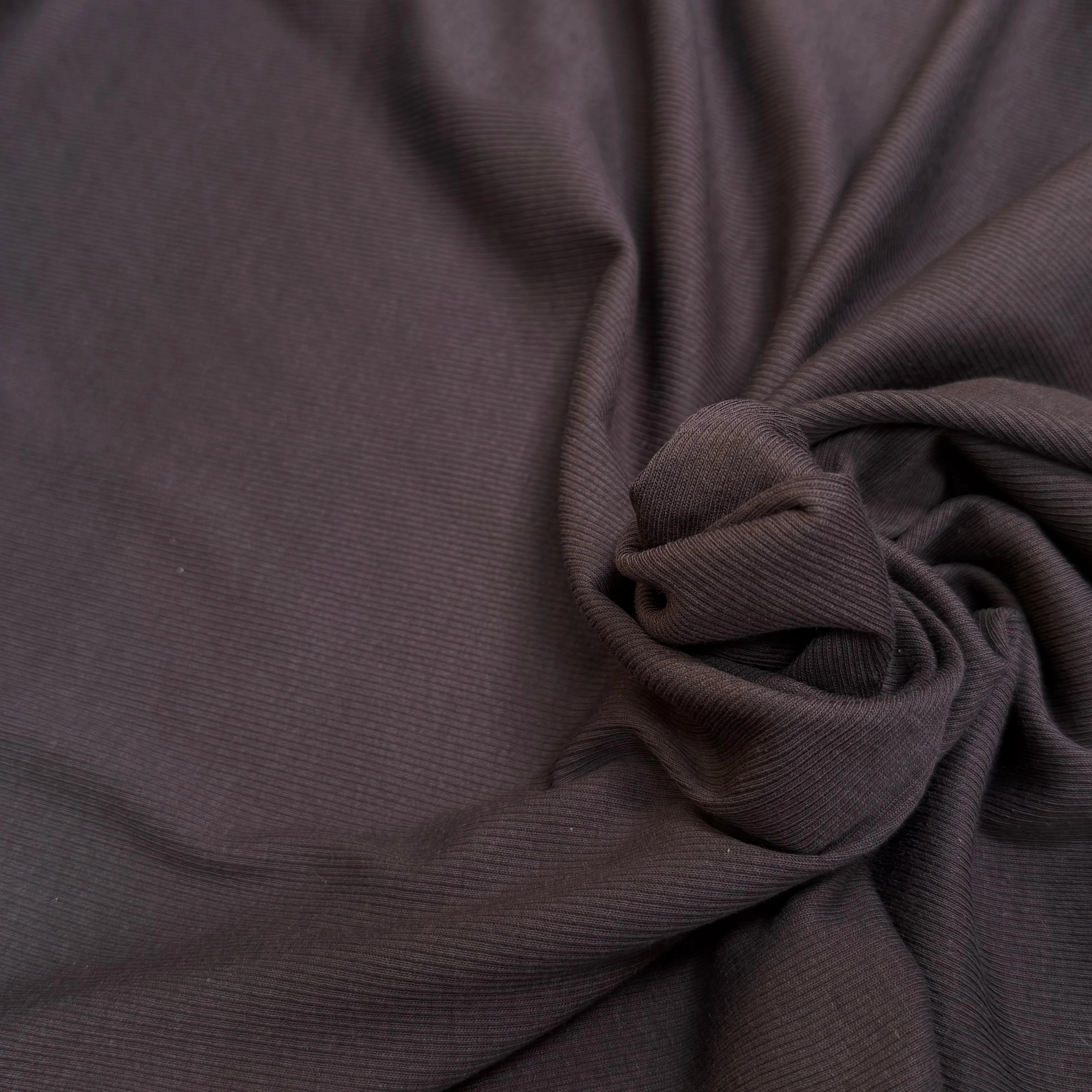 MAILLE COTON CÔTE 1X1 STRETCH BURNT RED - My Little Coupon