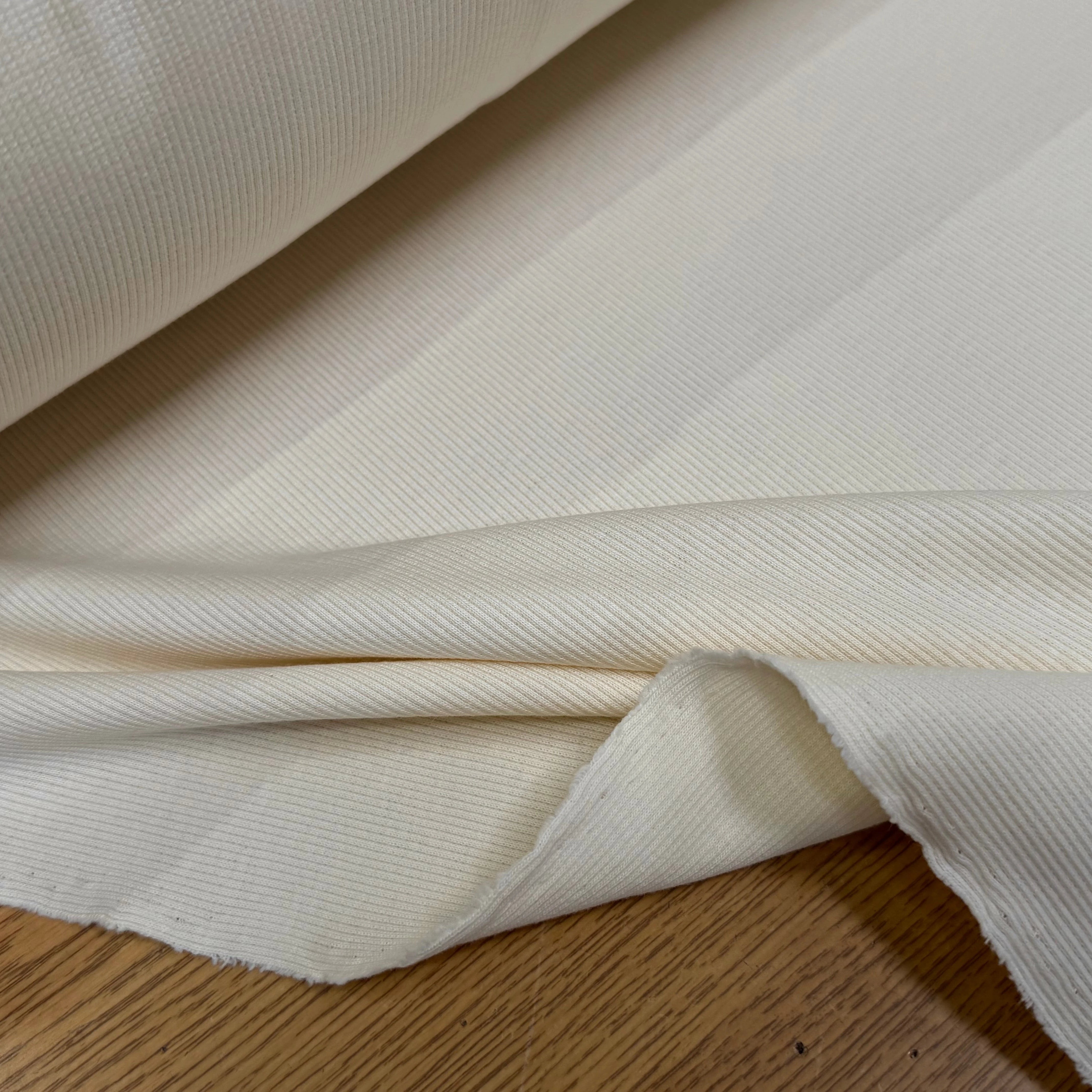 MAILLE COTON CÔTE 1X1 STRETCH COULEUR NATURELLE - My Little Coupon