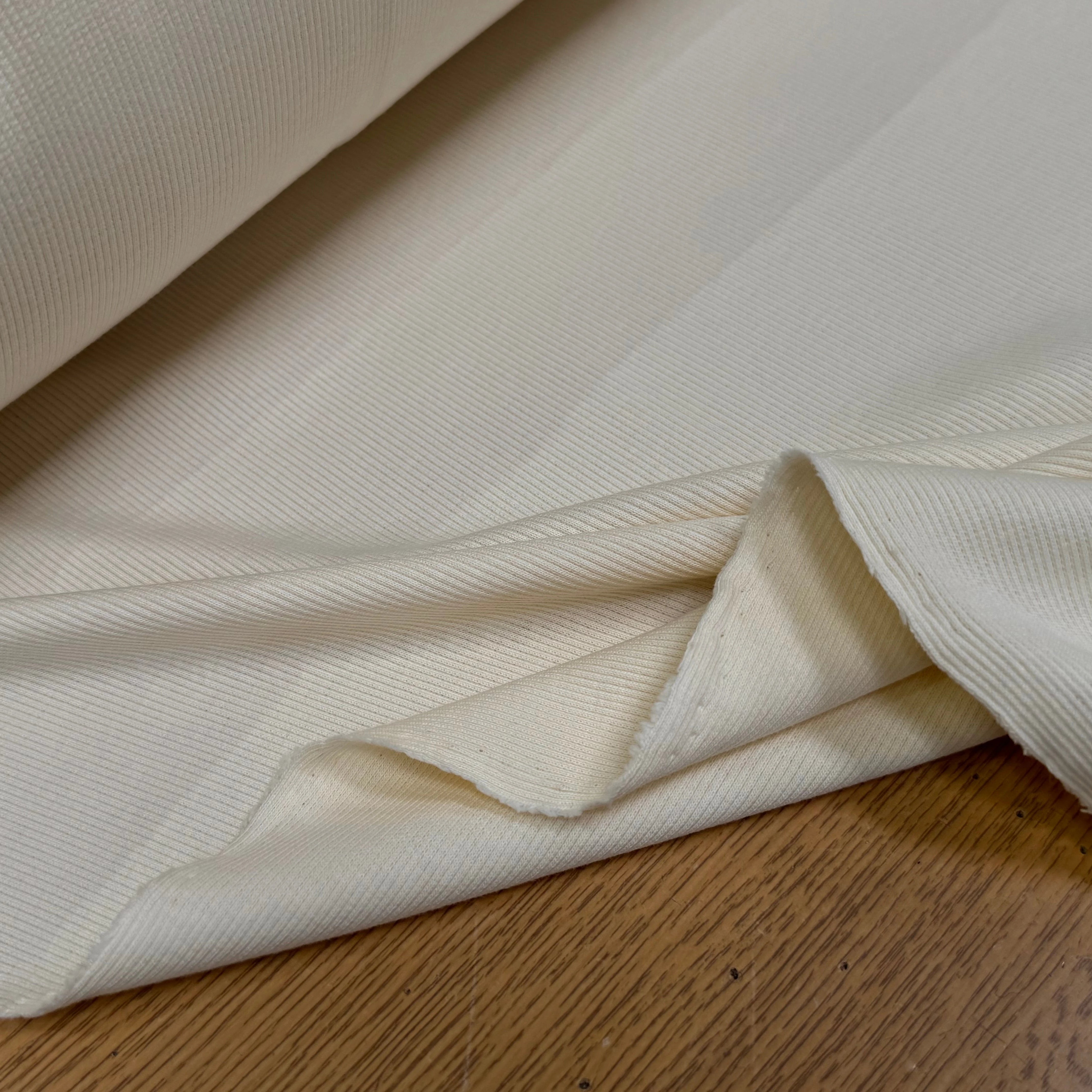 MAILLE COTON CÔTE 1X1 STRETCH COULEUR NATURELLE - My Little Coupon