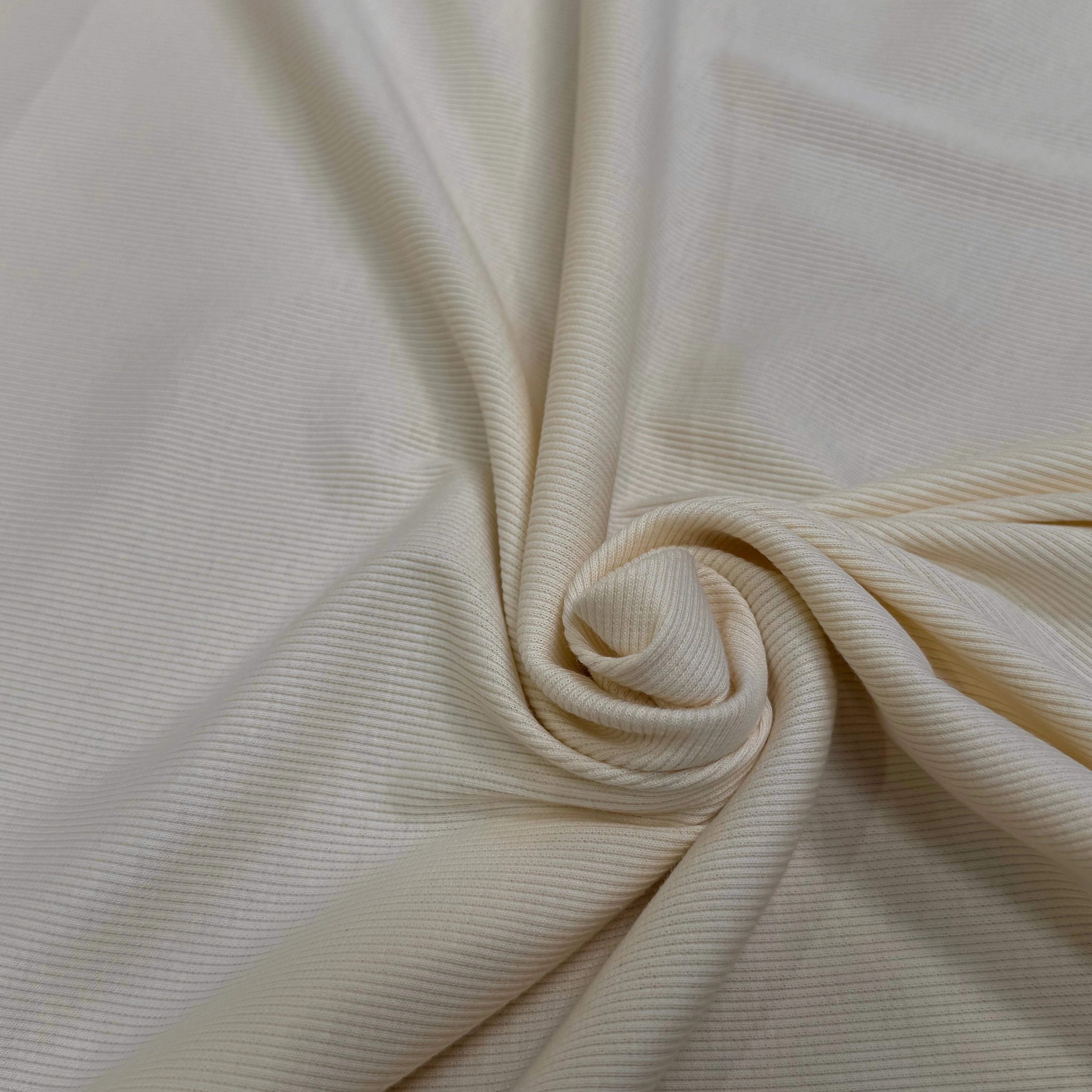 MAILLE COTON CÔTE 1X1 STRETCH COULEUR NATURELLE - My Little Coupon