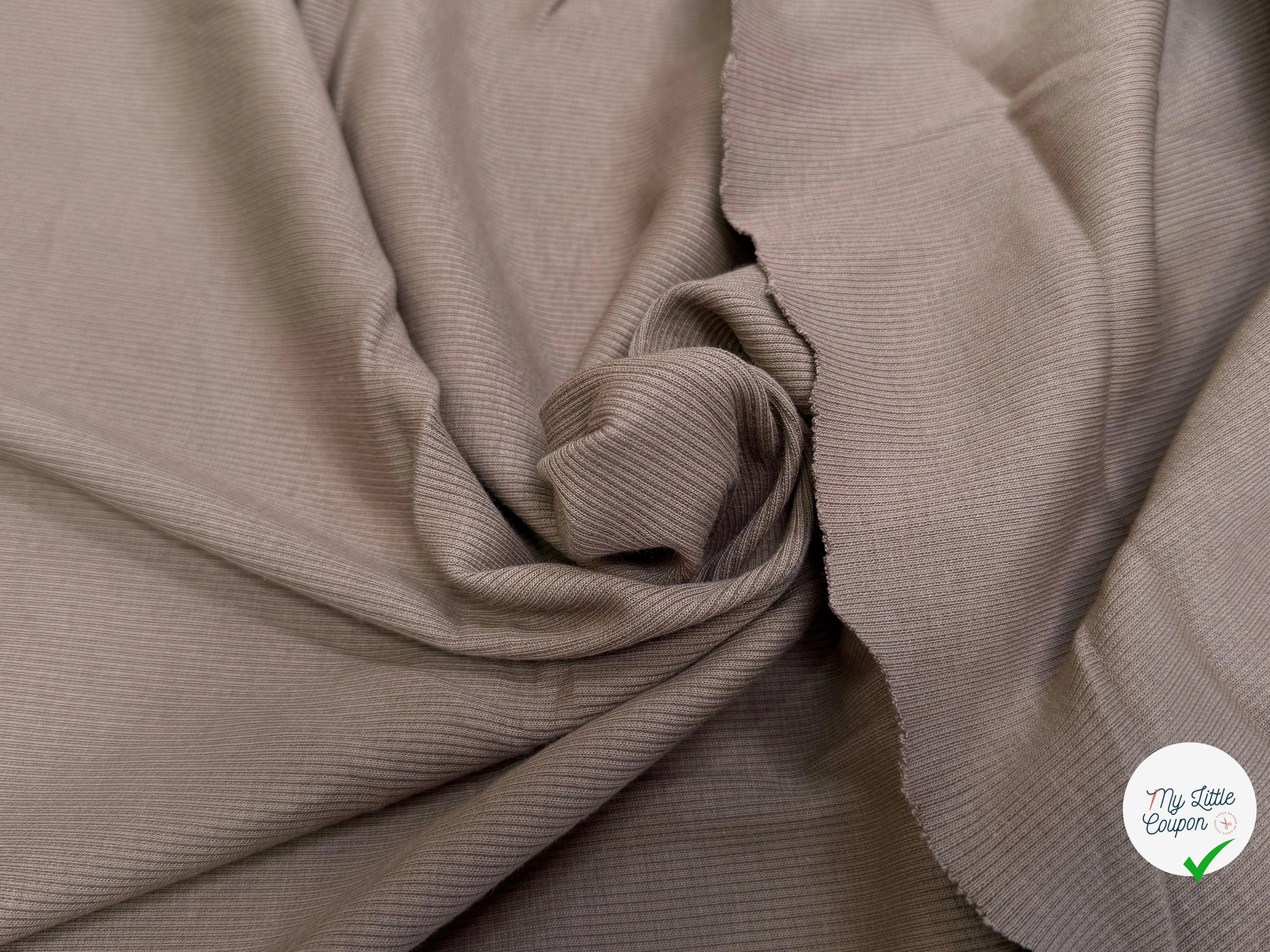 MAILLE COTON CÔTE 1X1 STRETCH DARK SAND - My Little Coupon