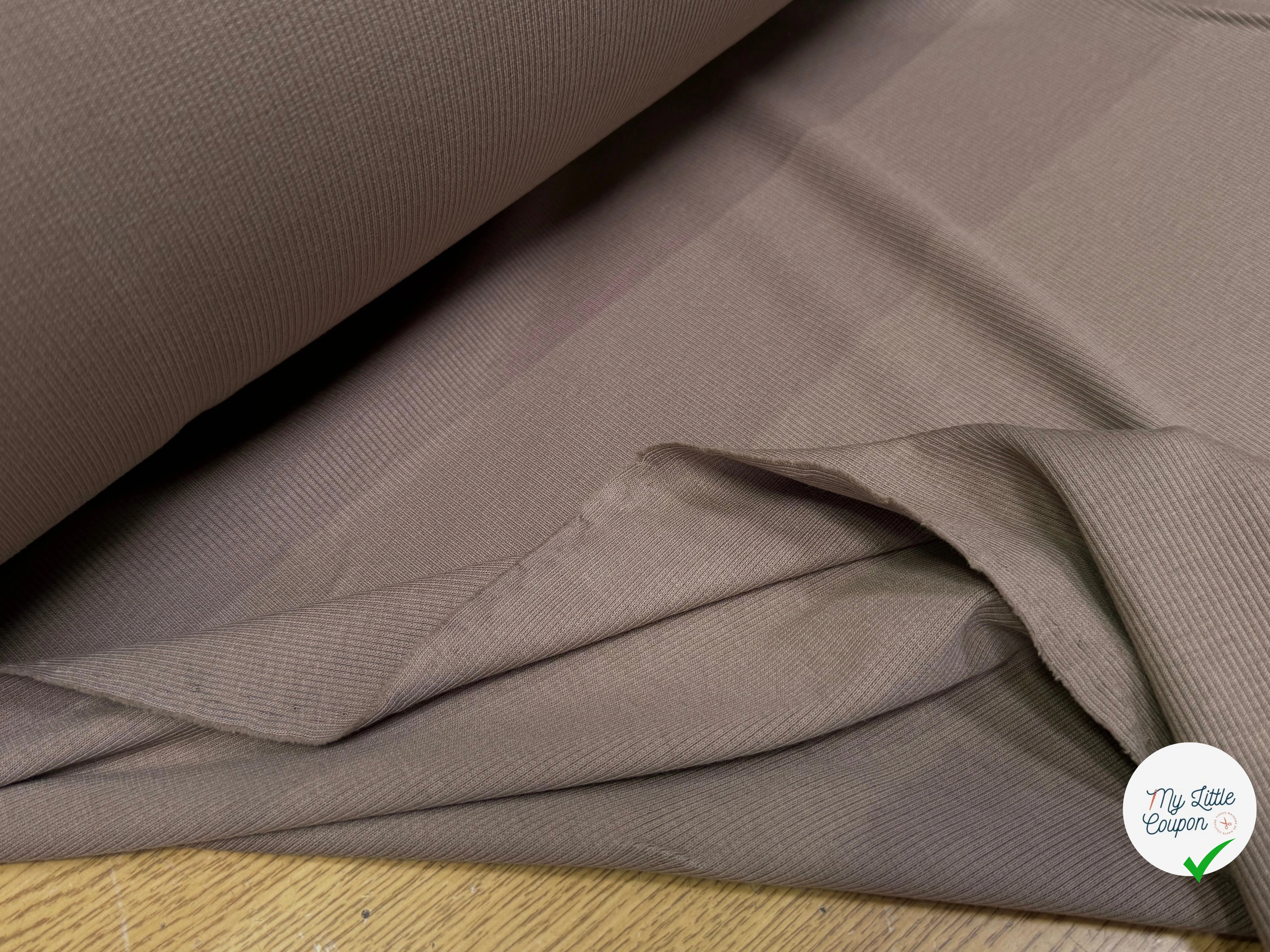MAILLE COTON CÔTE 1X1 STRETCH DARK SAND - My Little Coupon