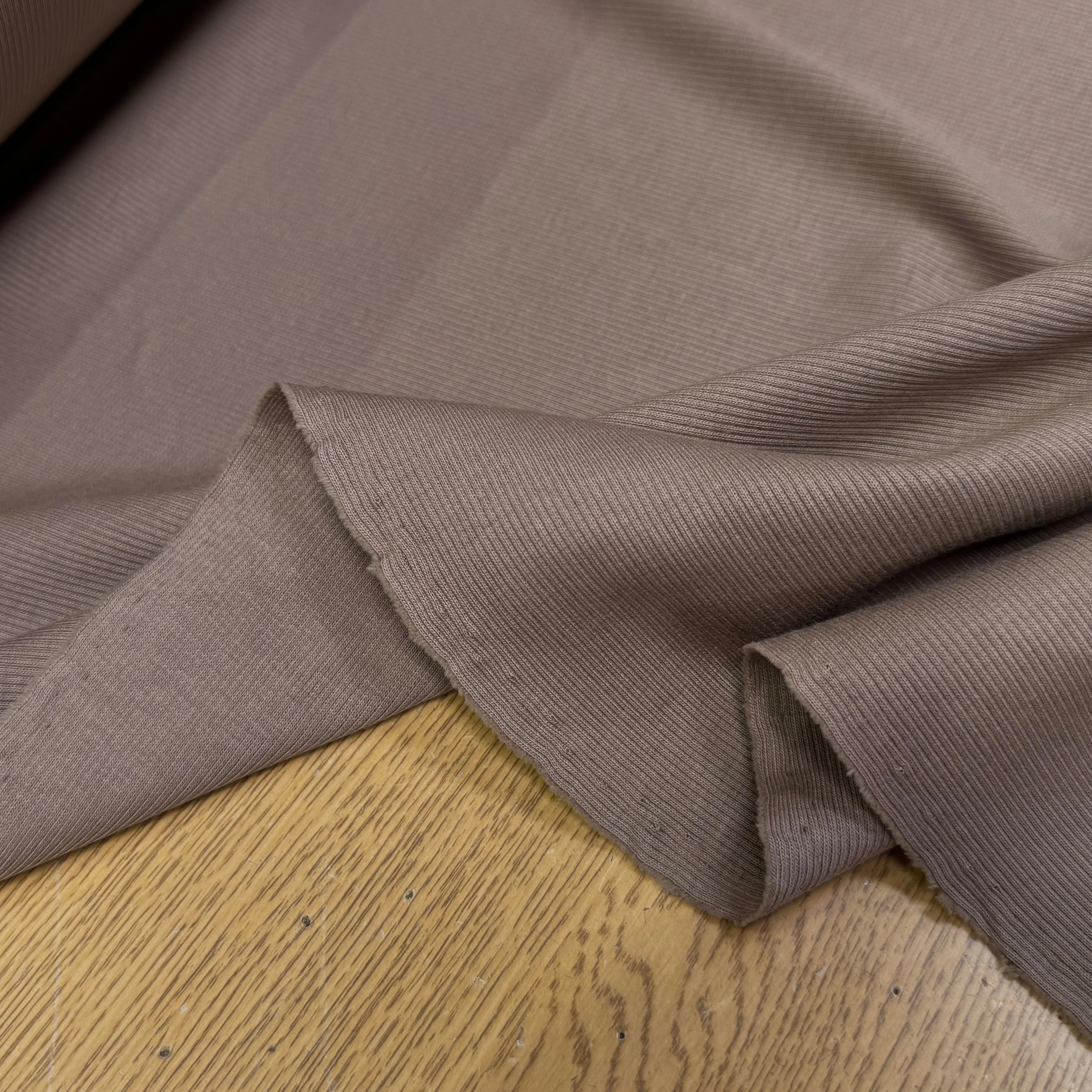 MAILLE COTON CÔTE 1X1 STRETCH DARK SAND - My Little Coupon