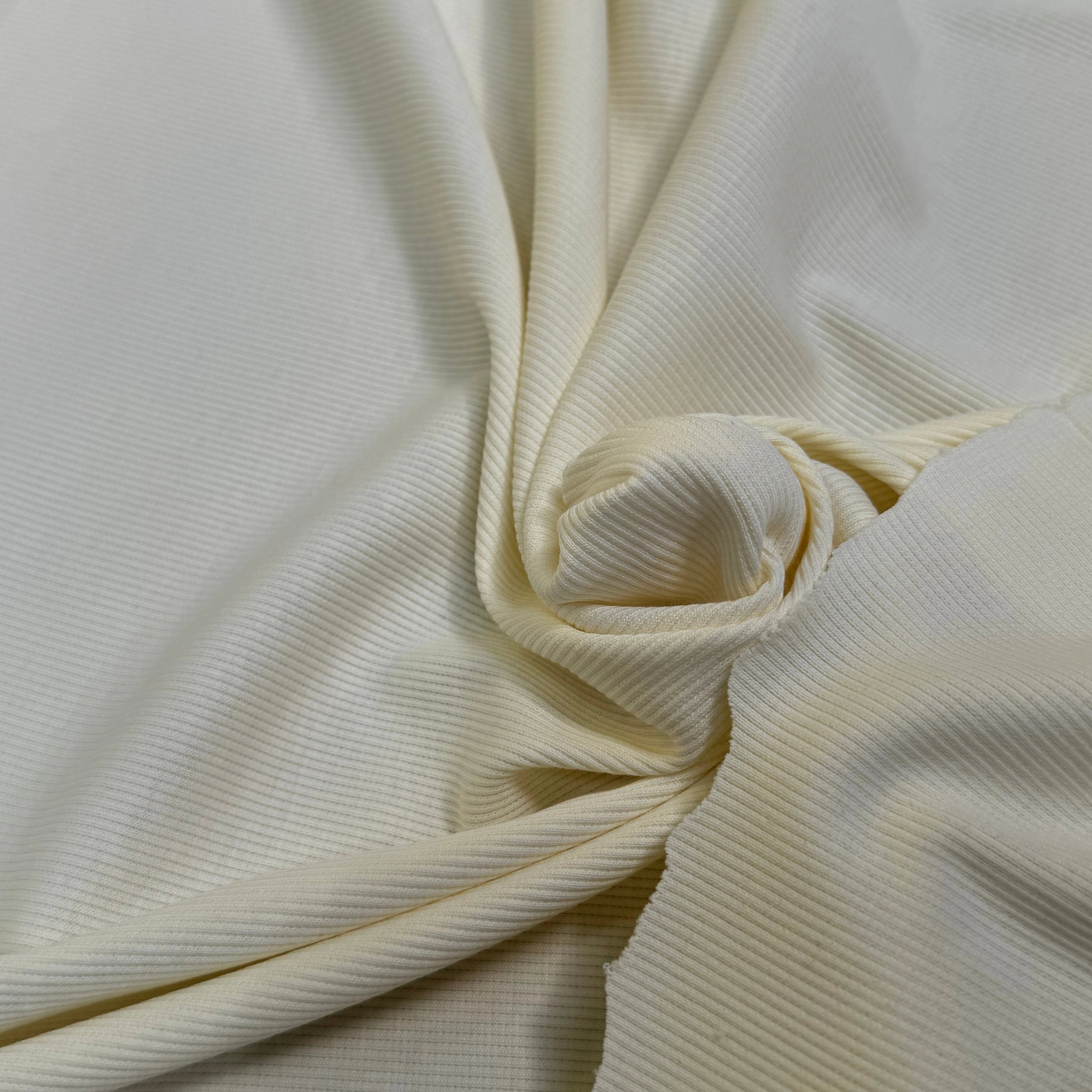 MAILLE COTON CÔTE 1X1 STRETCH LIGHT CREAM - My Little Coupon