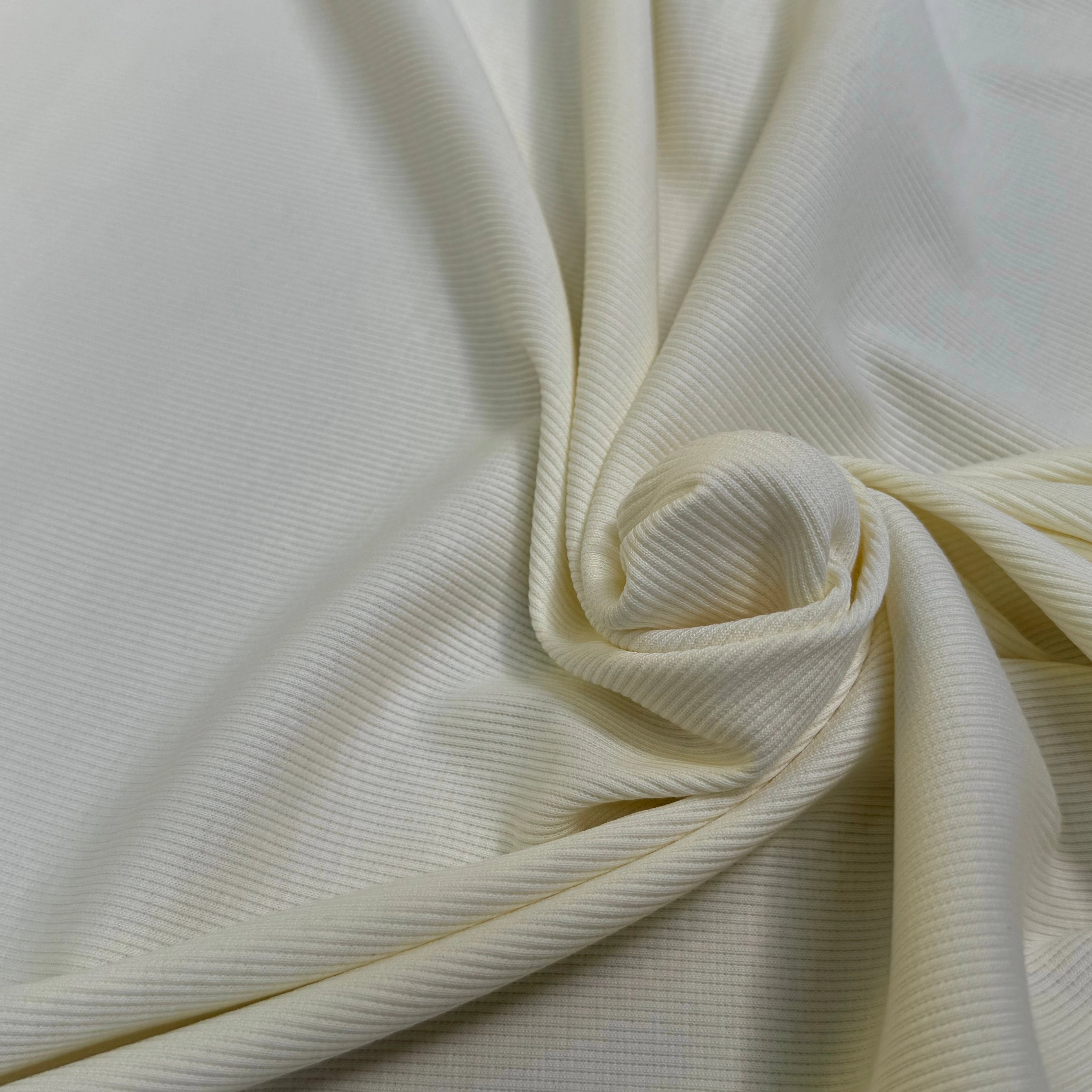 MAILLE COTON CÔTE 1X1 STRETCH LIGHT CREAM - My Little Coupon