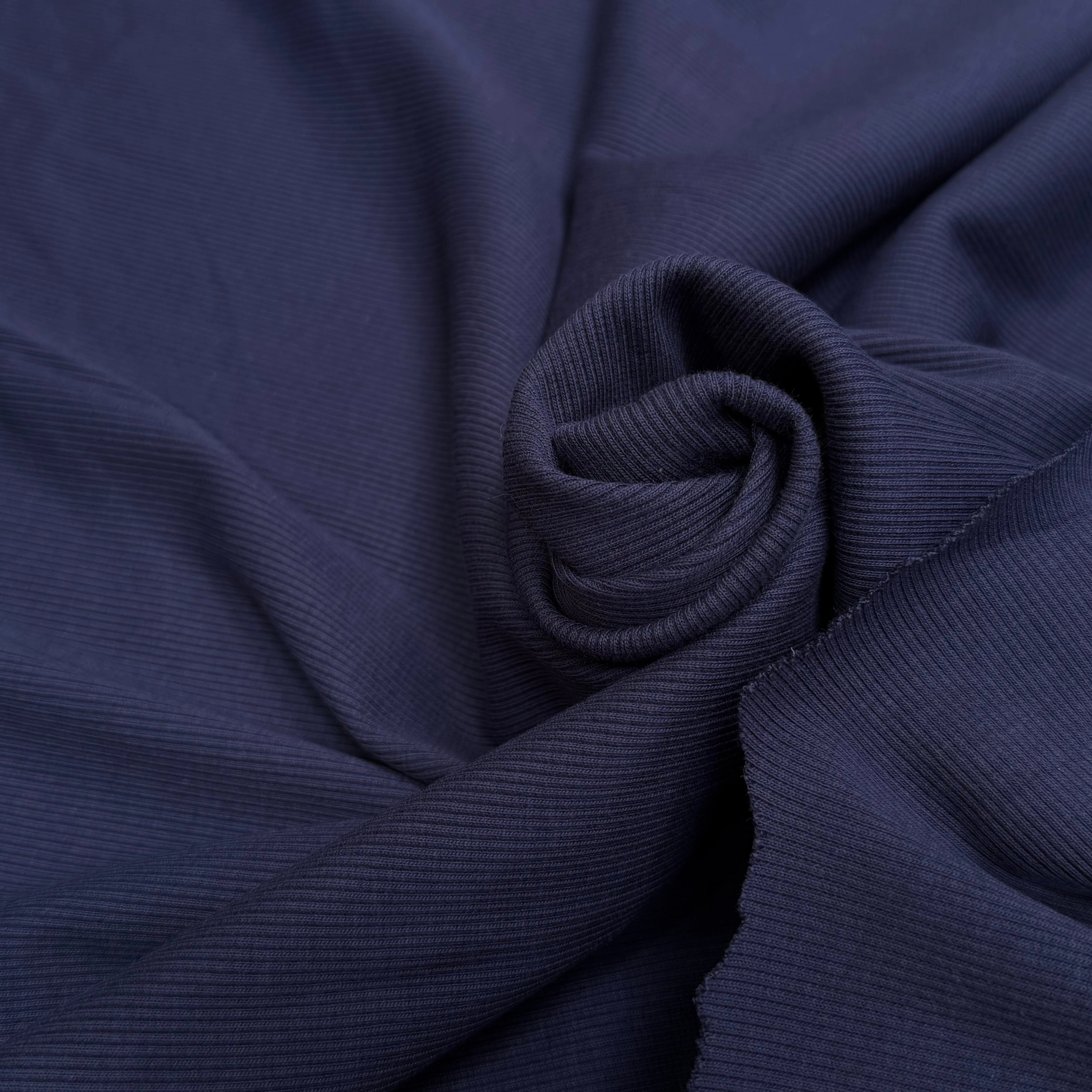 MAILLE COTON CÔTE 1X1 STRETCH WORK BLUE - My Little Coupon