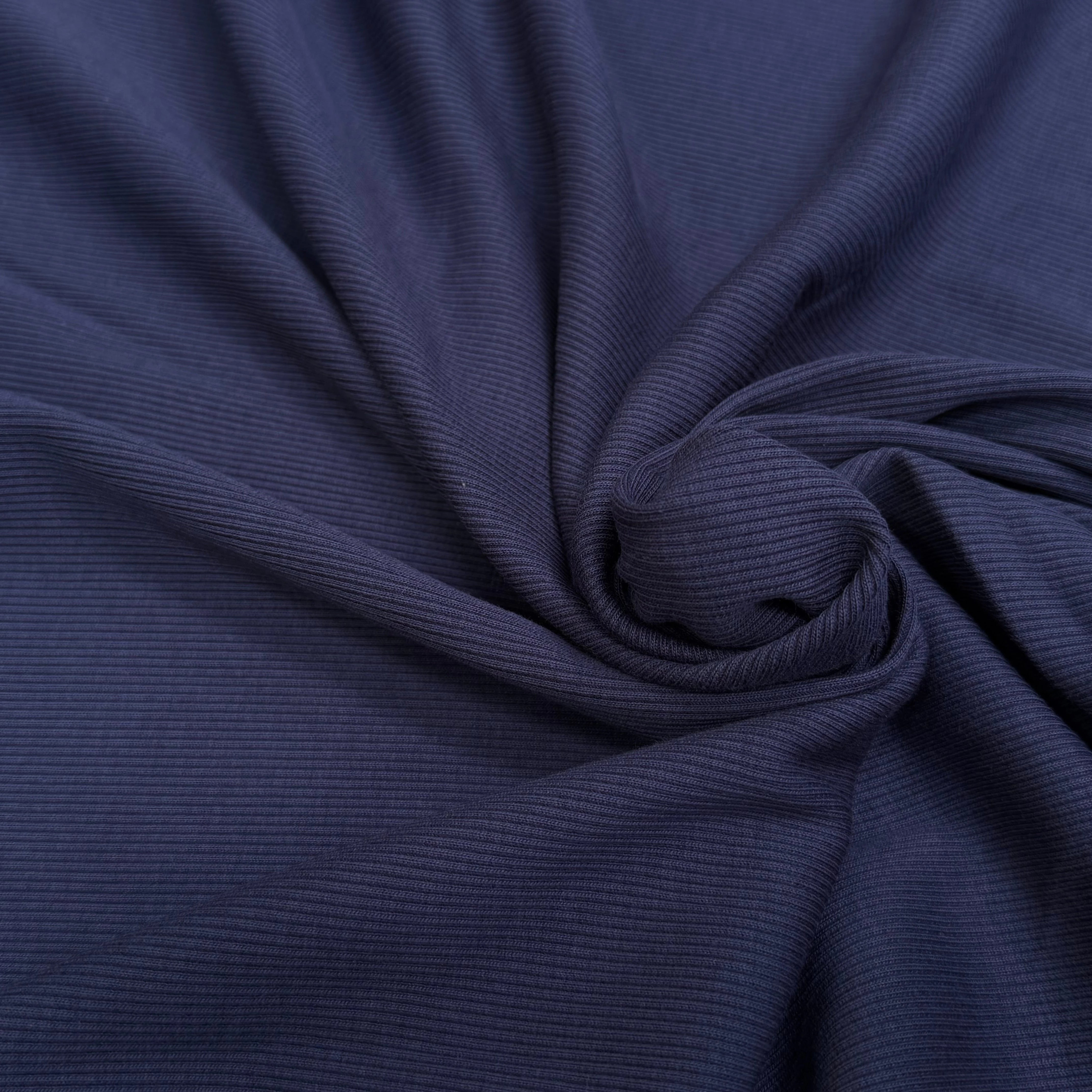 MAILLE COTON CÔTE 1X1 STRETCH WORK BLUE - My Little Coupon