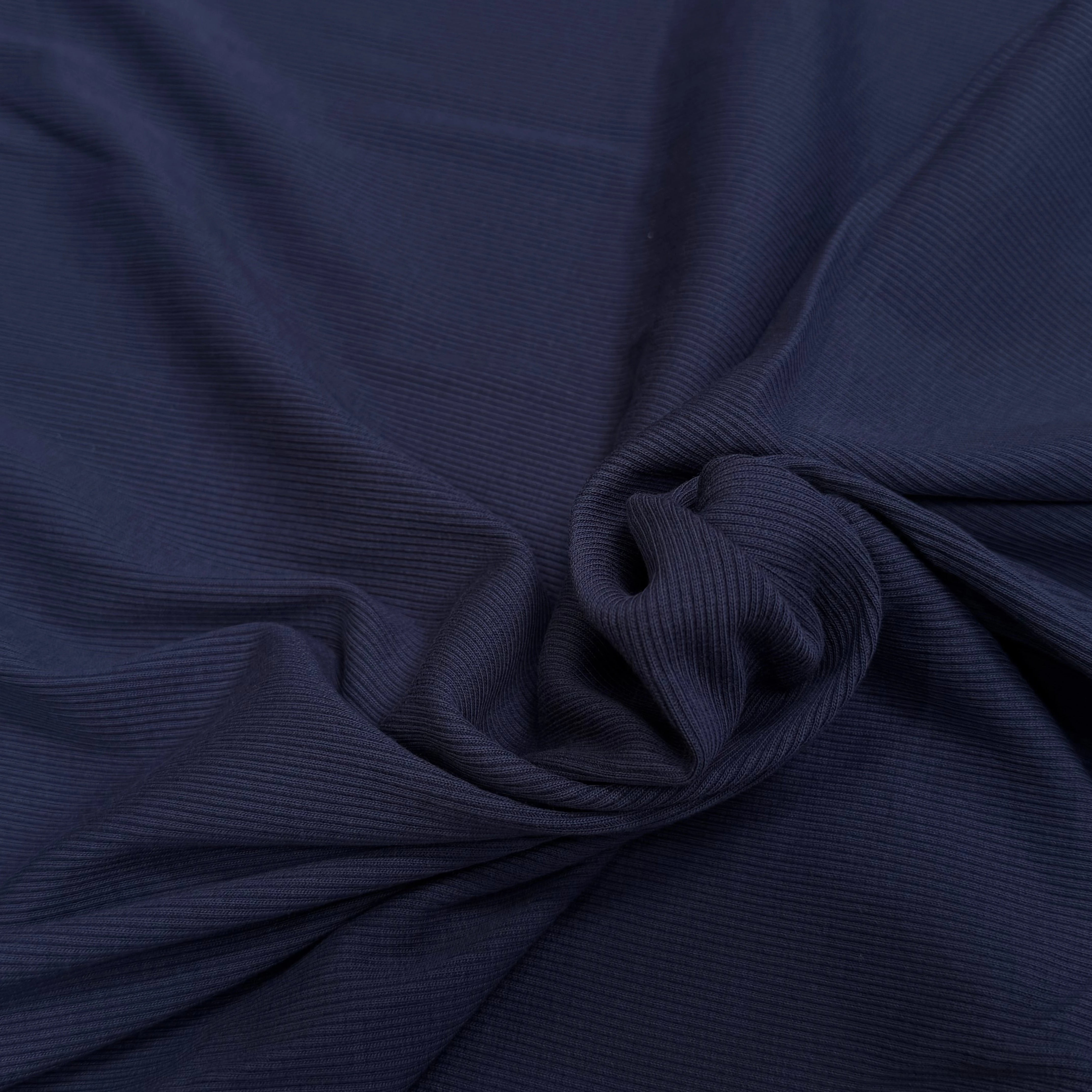 MAILLE COTON CÔTE 1X1 STRETCH WORK BLUE - My Little Coupon