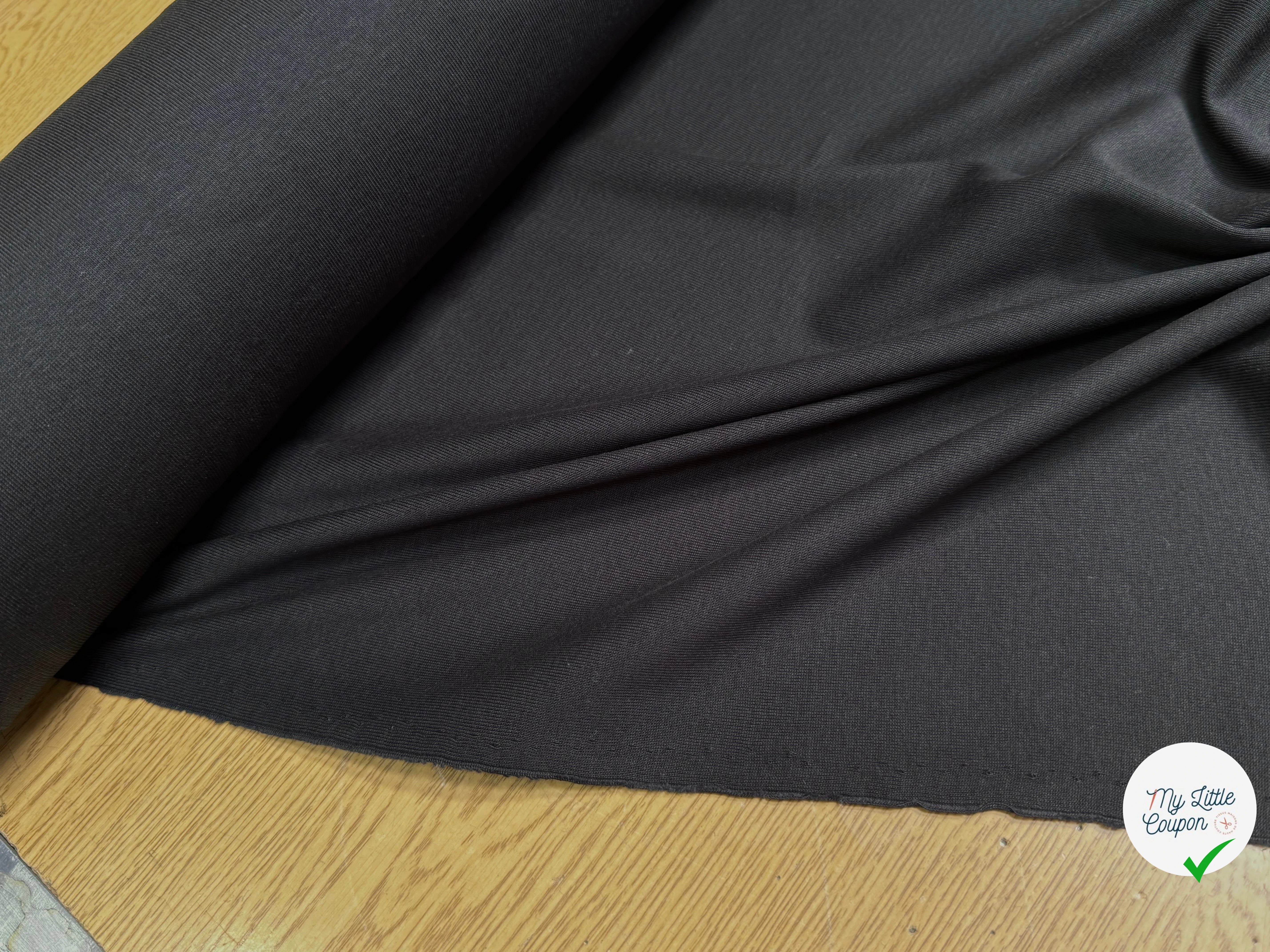 MAILLE COTON LEGER CÔTELÉE BLACK - My Little Coupon