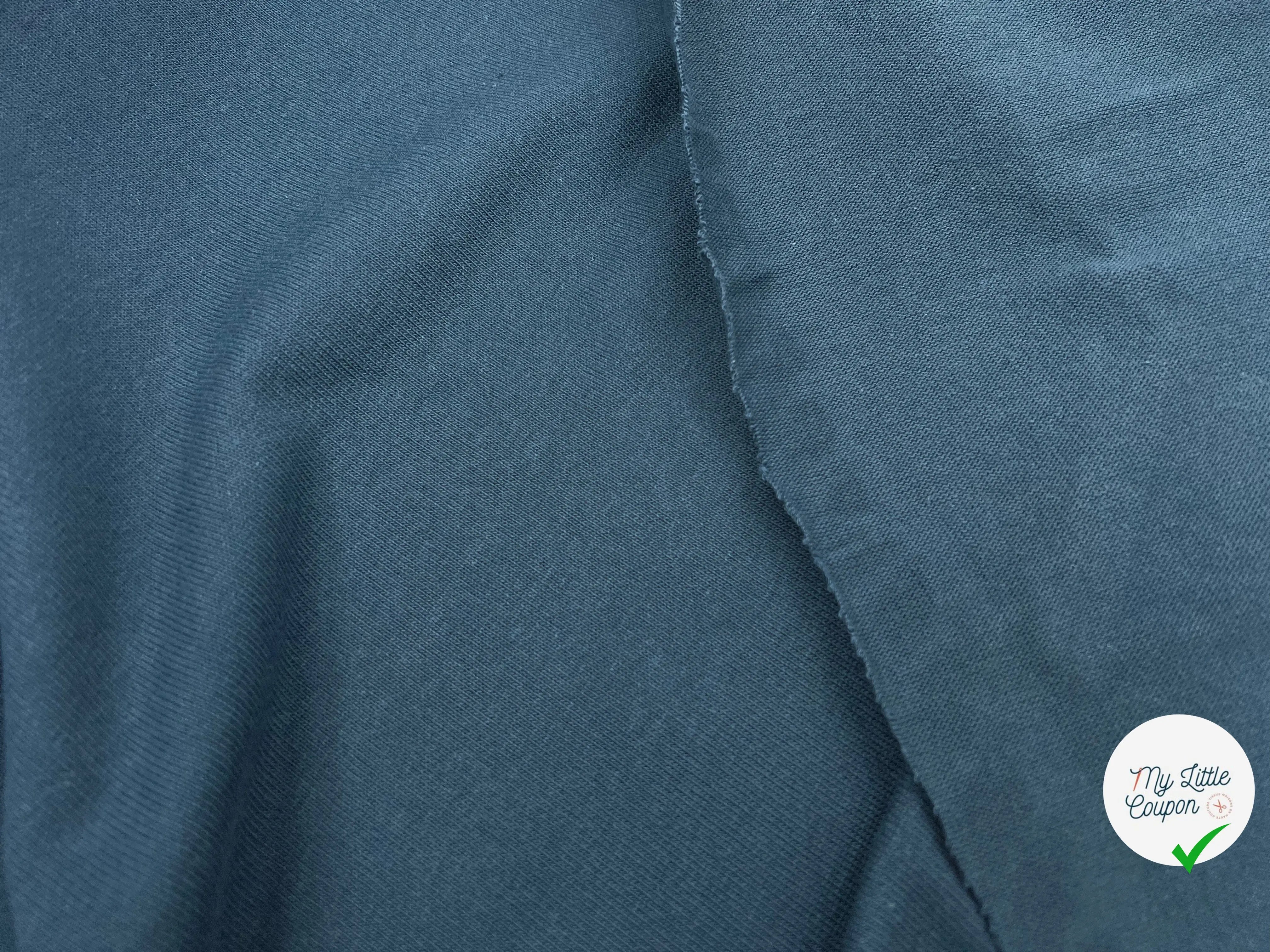 MAILLE COTON LOURDE BLEU GRIS - My Little Coupon - tissu - coudre