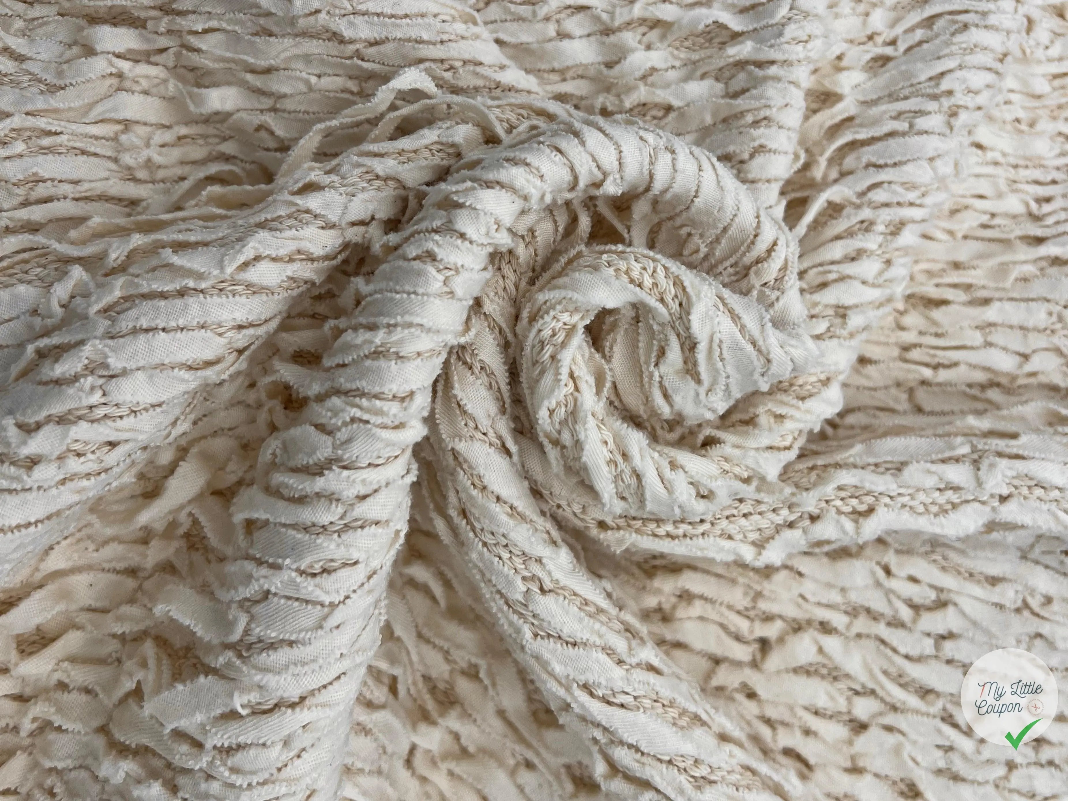 MAILLE COTON LOURDE MOTIFS PETITES LANIÈRES - coupon de 3 mètres - My Little Coupon - tissu - coudre