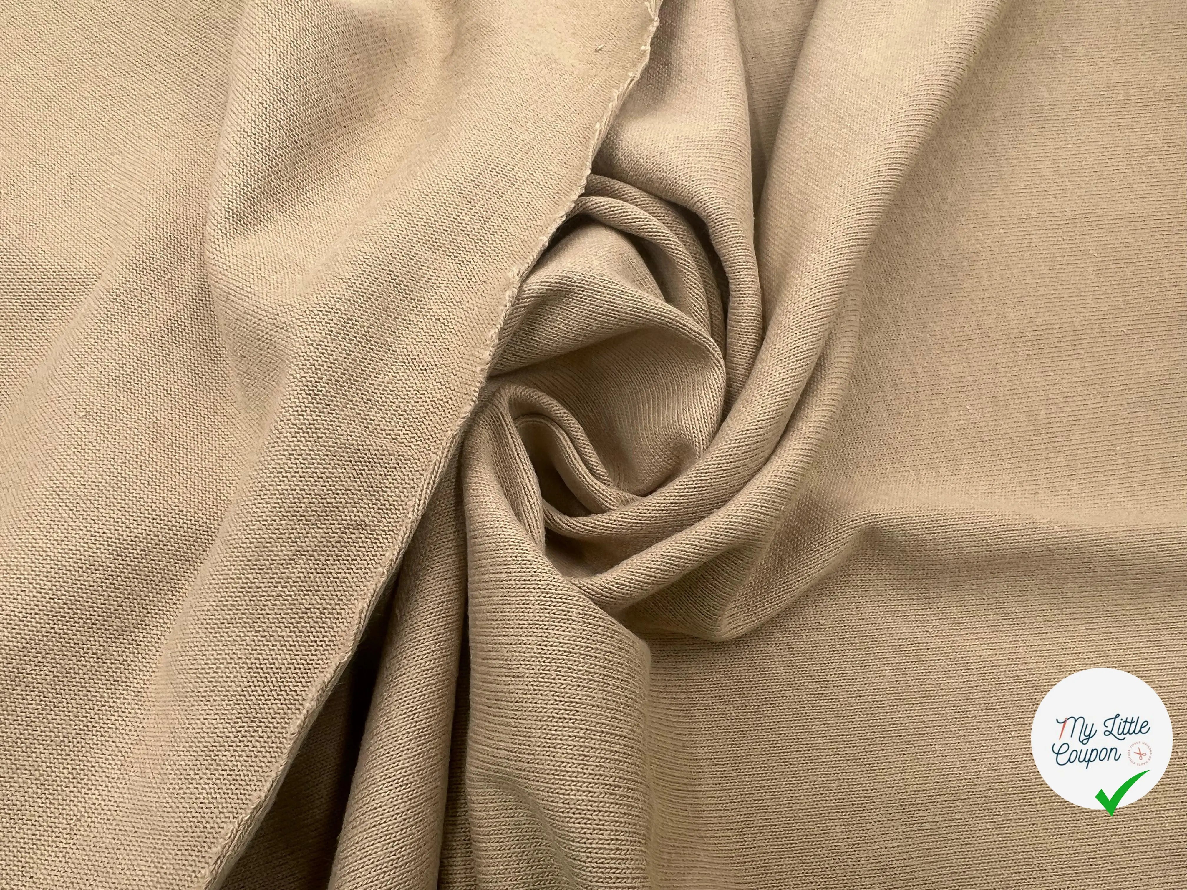 MAILLE COTON LOURDE SABLE - My Little Coupon - tissu - coudre