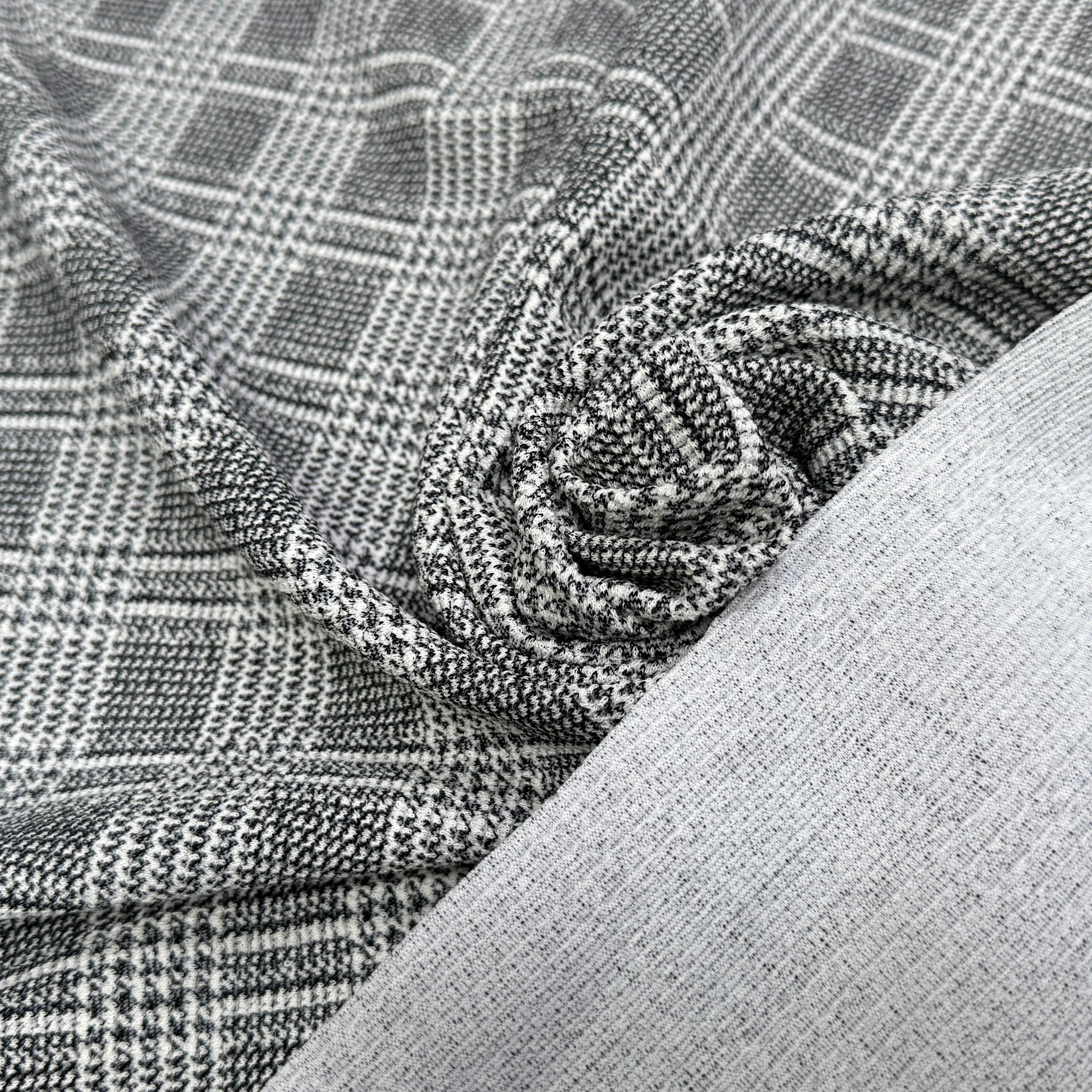 MAILLE COTON PRINCE DE GALLES BLANC NOIR - My Little Coupon