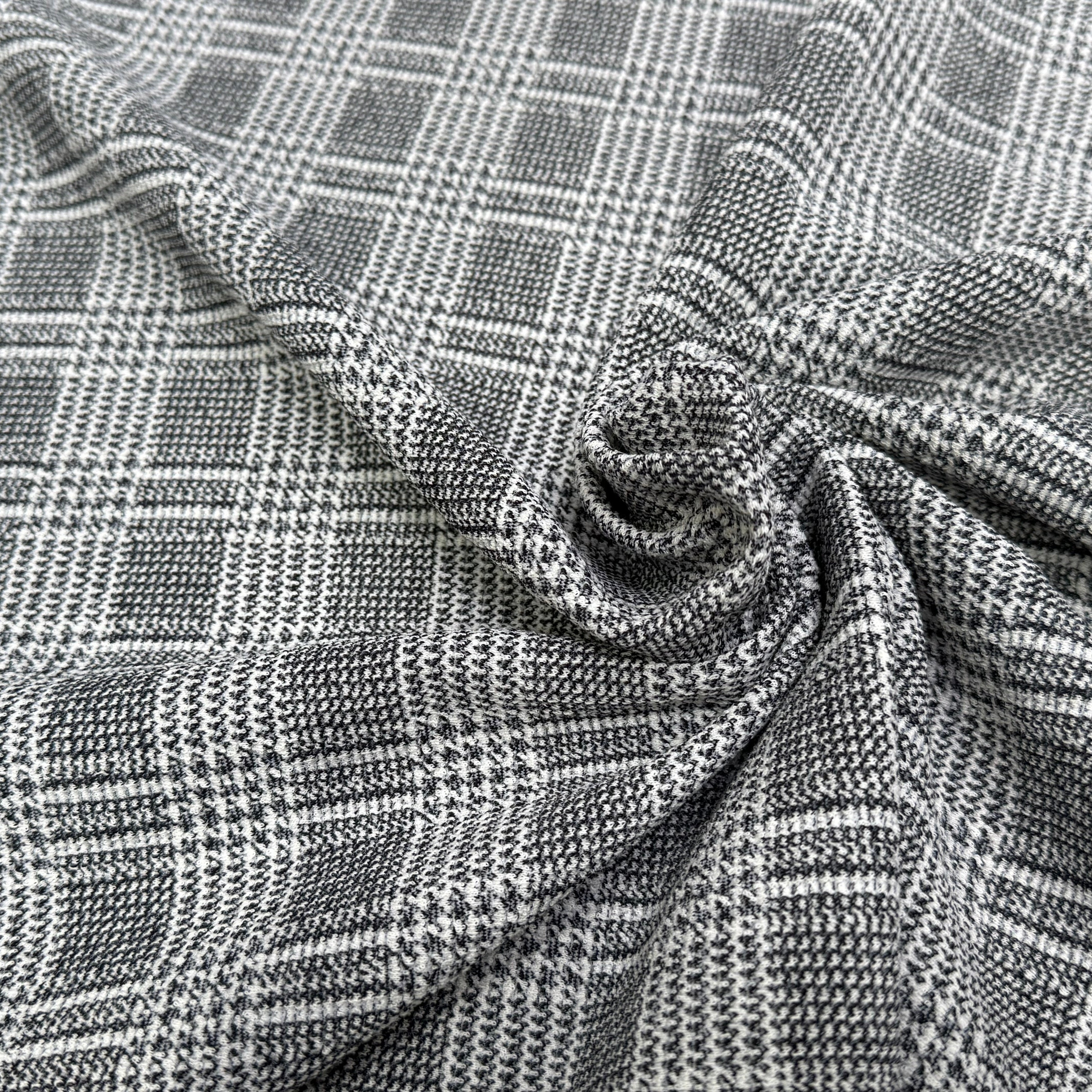 MAILLE COTON PRINCE DE GALLES BLANC NOIR - My Little Coupon
