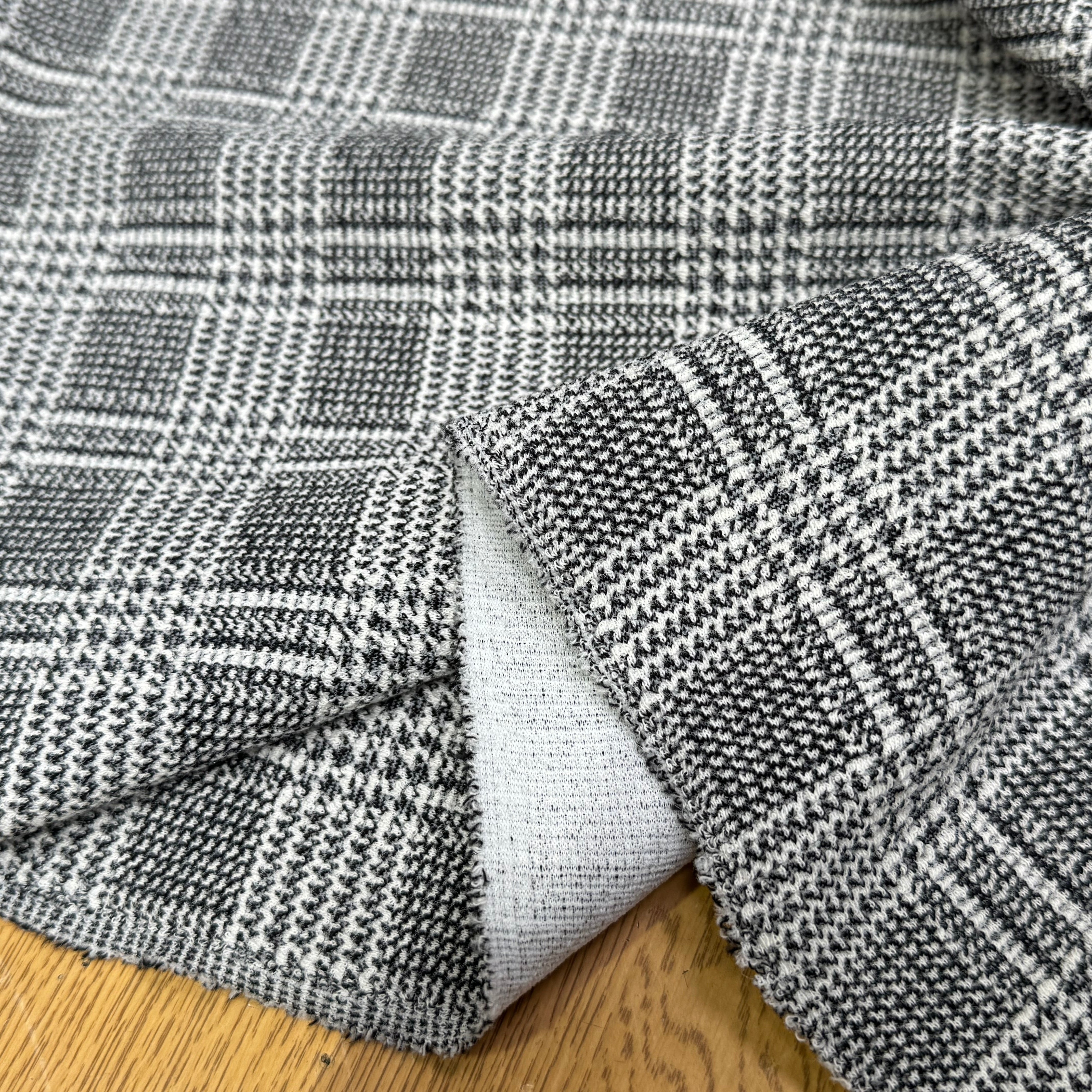 MAILLE COTON PRINCE DE GALLES BLANC NOIR - My Little Coupon