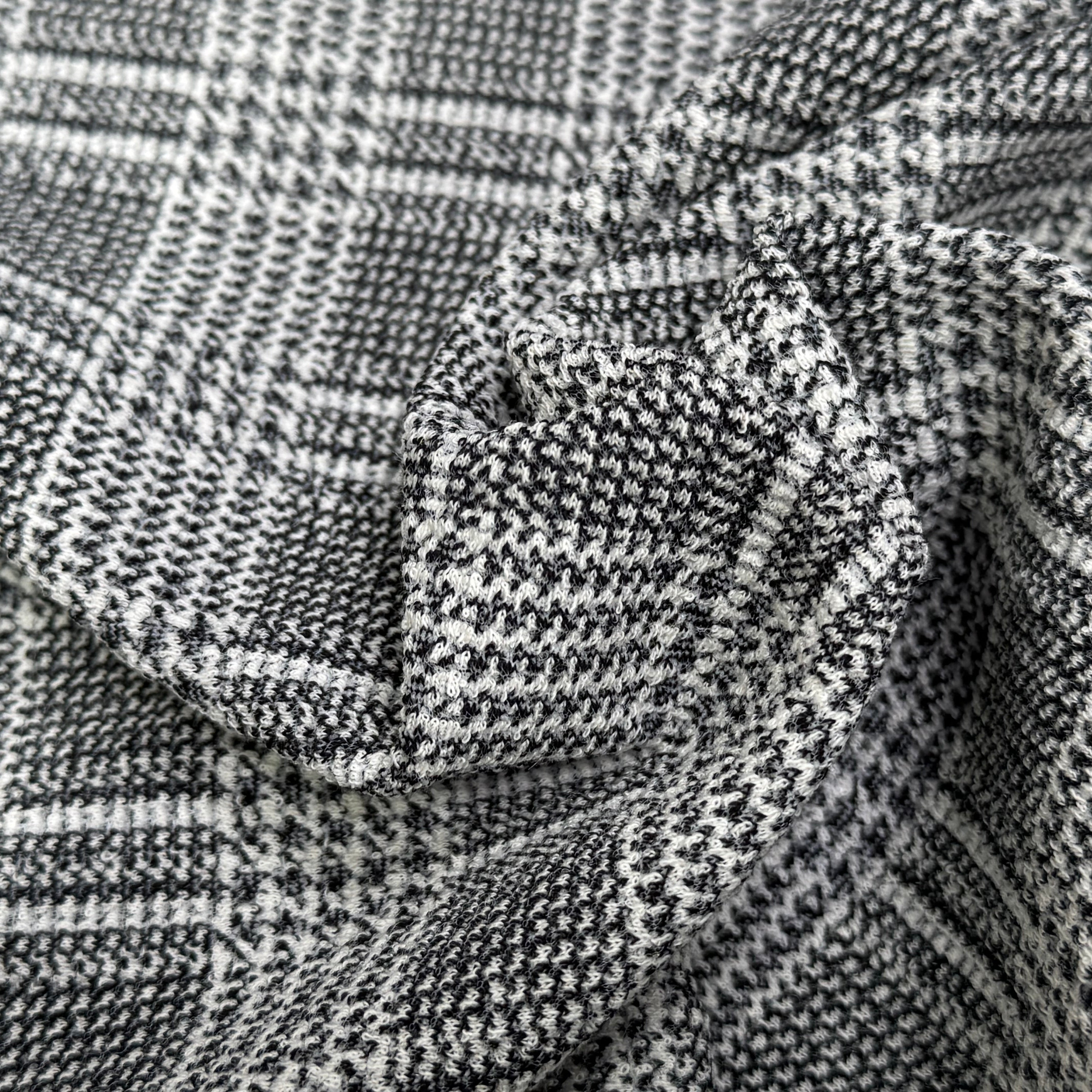 MAILLE COTON PRINCE DE GALLES BLANC NOIR - My Little Coupon