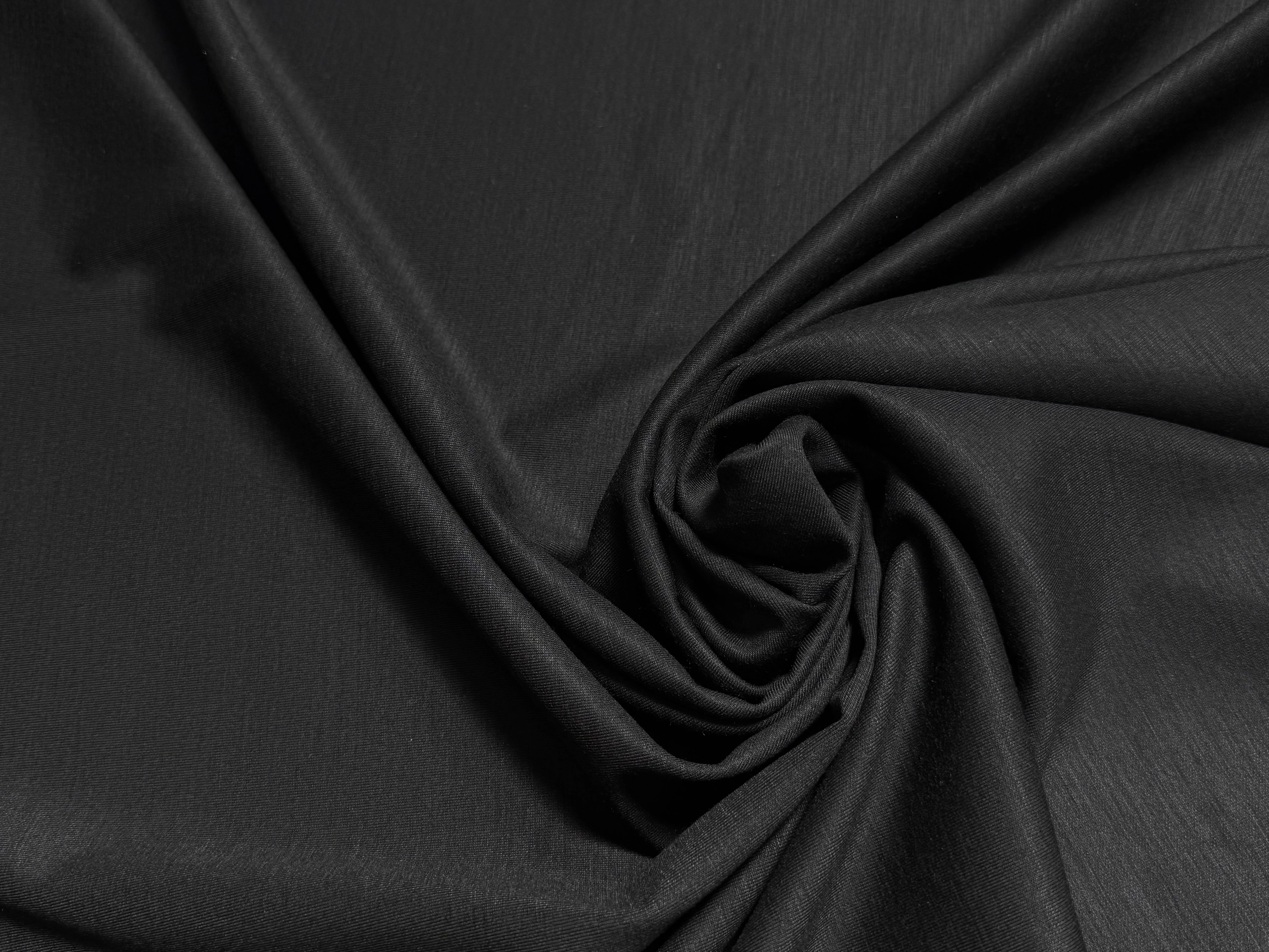 MAILLE DE COTON LOURDE SATINÉE TRÈS BELLE TENUE NOIR - My Little Coupon