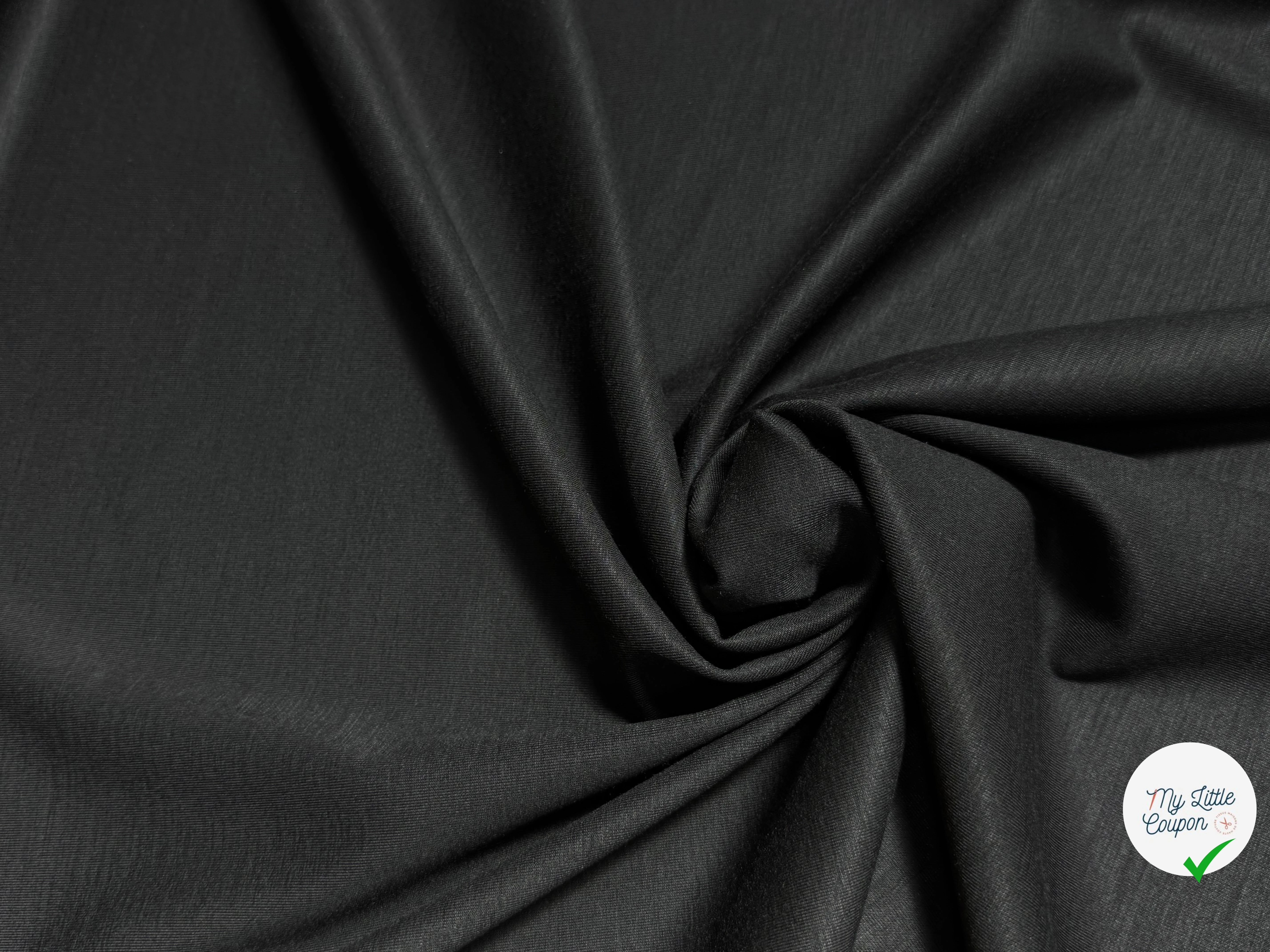 MAILLE DE COTON LOURDE SATINÉE TRÈS BELLE TENUE NOIR - My Little Coupon