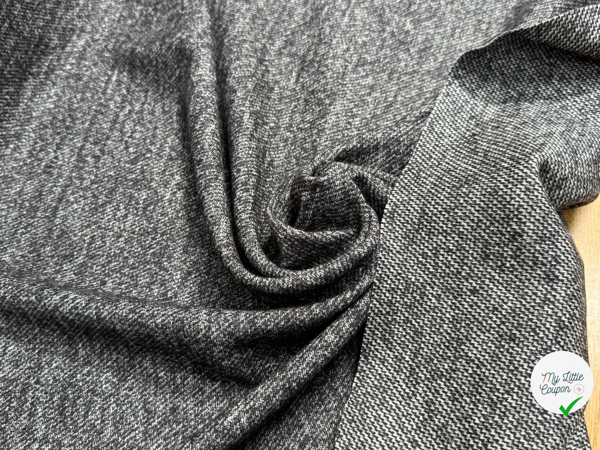 MAILLE DE LAINE TISSÉE ULTRA STRETCH GRIS CHINÉ - My Little Coupon