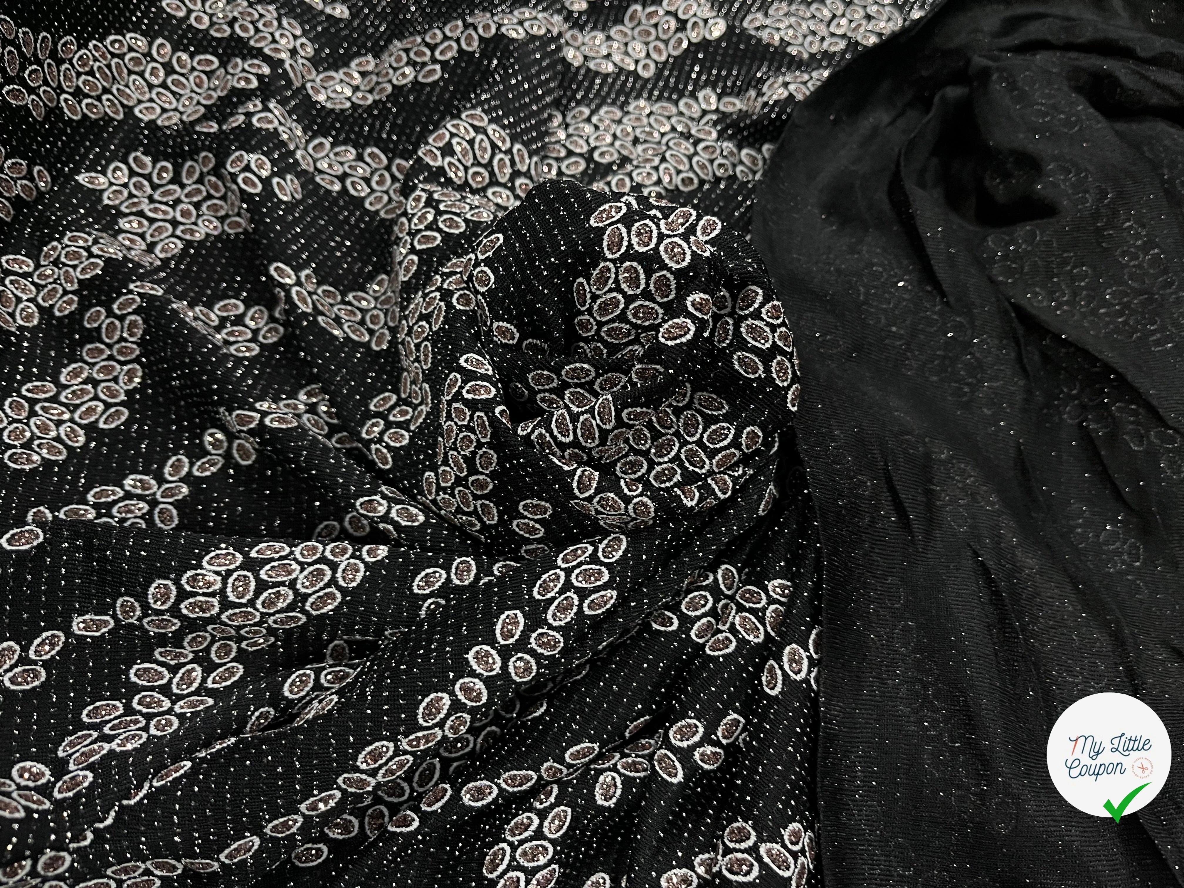 MAILLE DIAMANT ESPRIT FESTIF ARGENT FOND NOIR - My Little Coupon