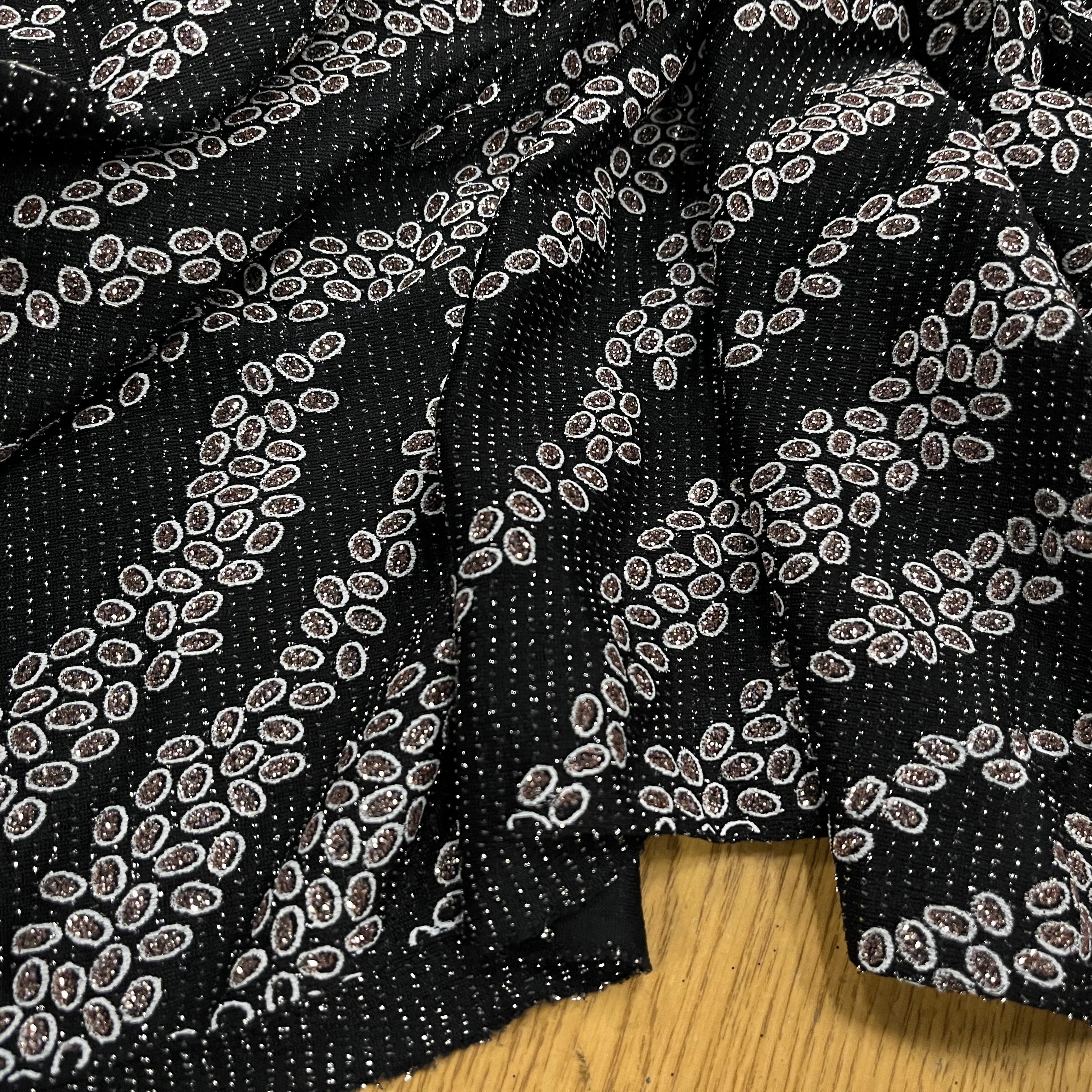 MAILLE DIAMANT ESPRIT FESTIF ARGENT FOND NOIR - My Little Coupon