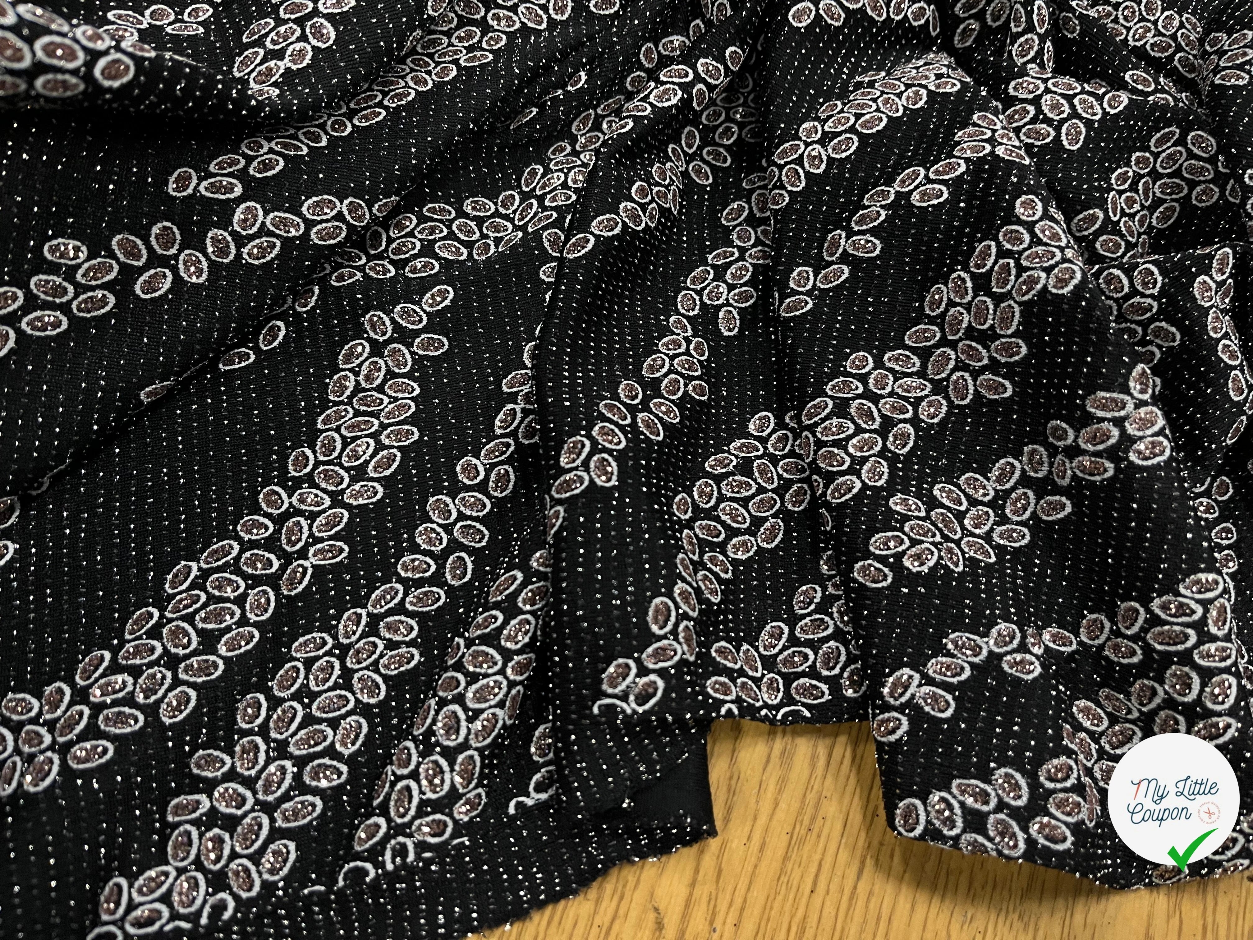 MAILLE DIAMANT ESPRIT FESTIF ARGENT FOND NOIR - My Little Coupon