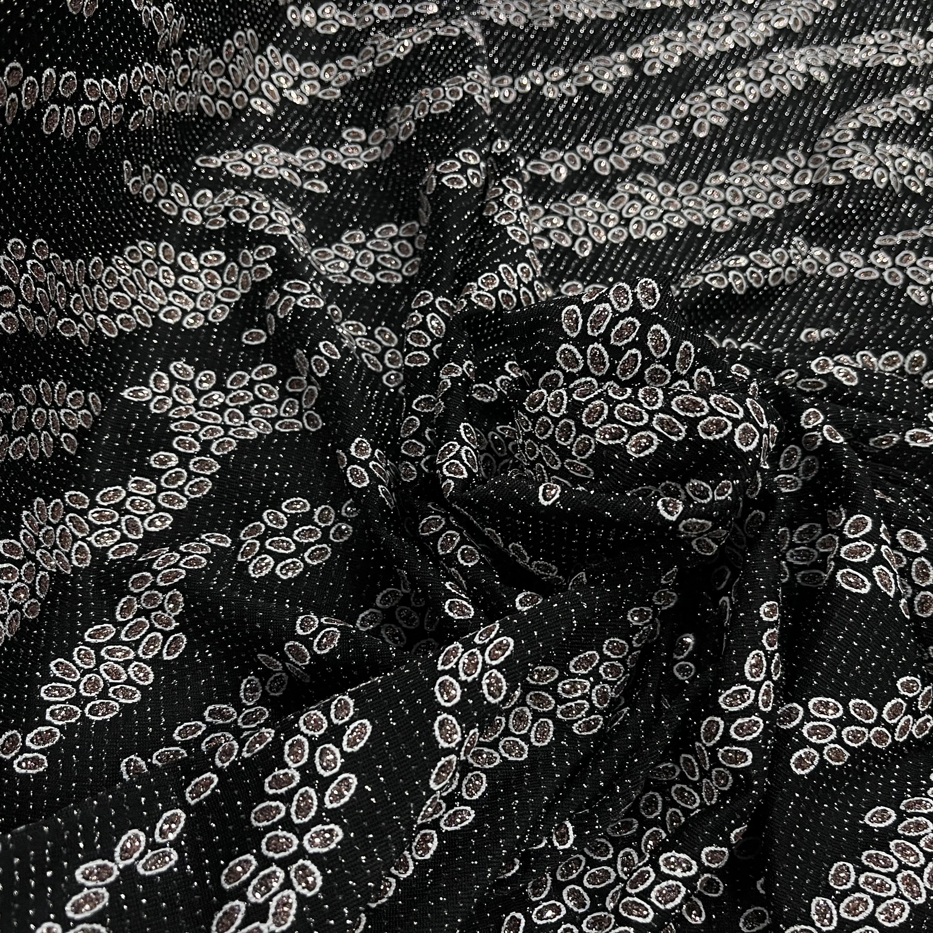 MAILLE DIAMANT ESPRIT FESTIF ARGENT FOND NOIR - My Little Coupon