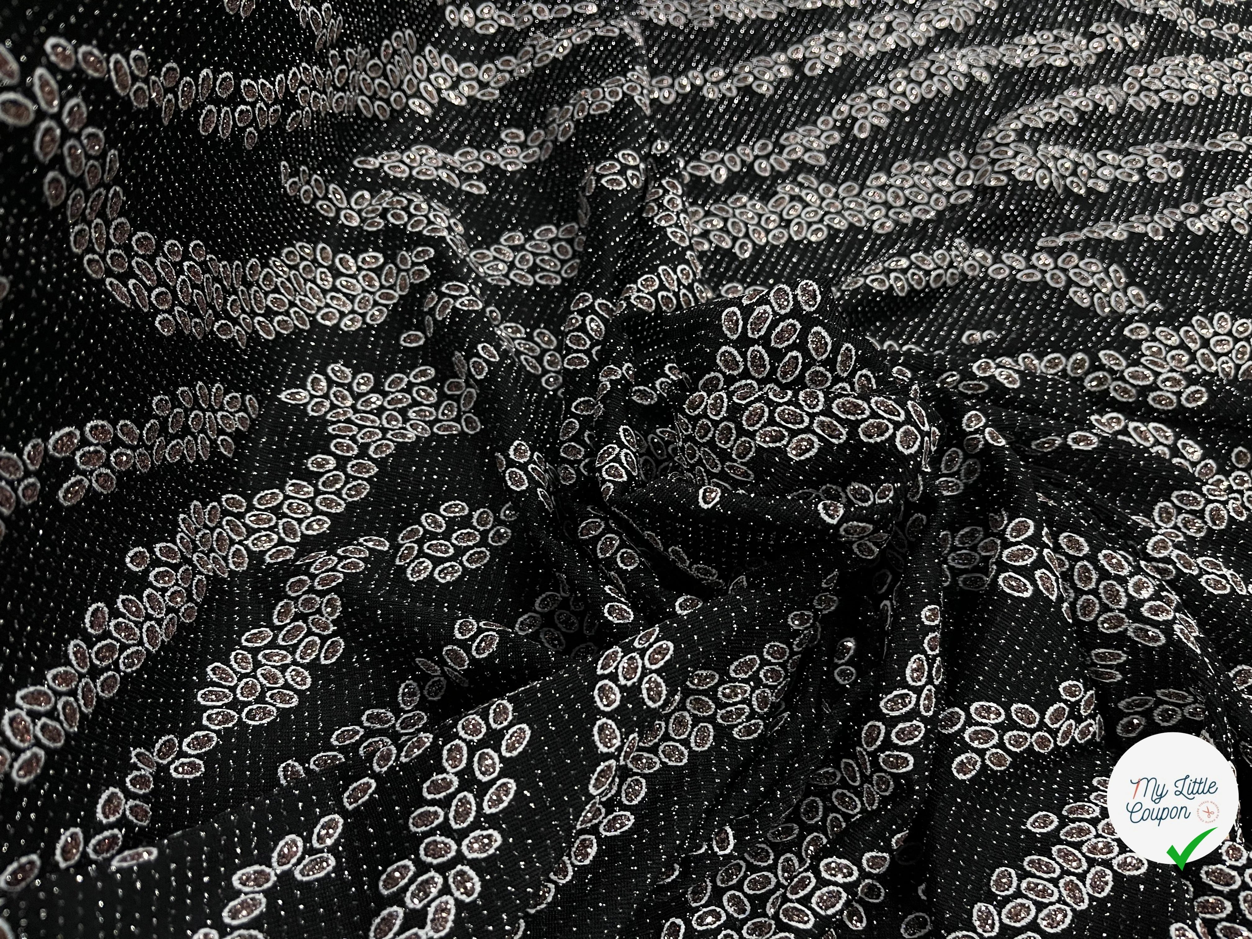 MAILLE DIAMANT ESPRIT FESTIF ARGENT FOND NOIR - My Little Coupon