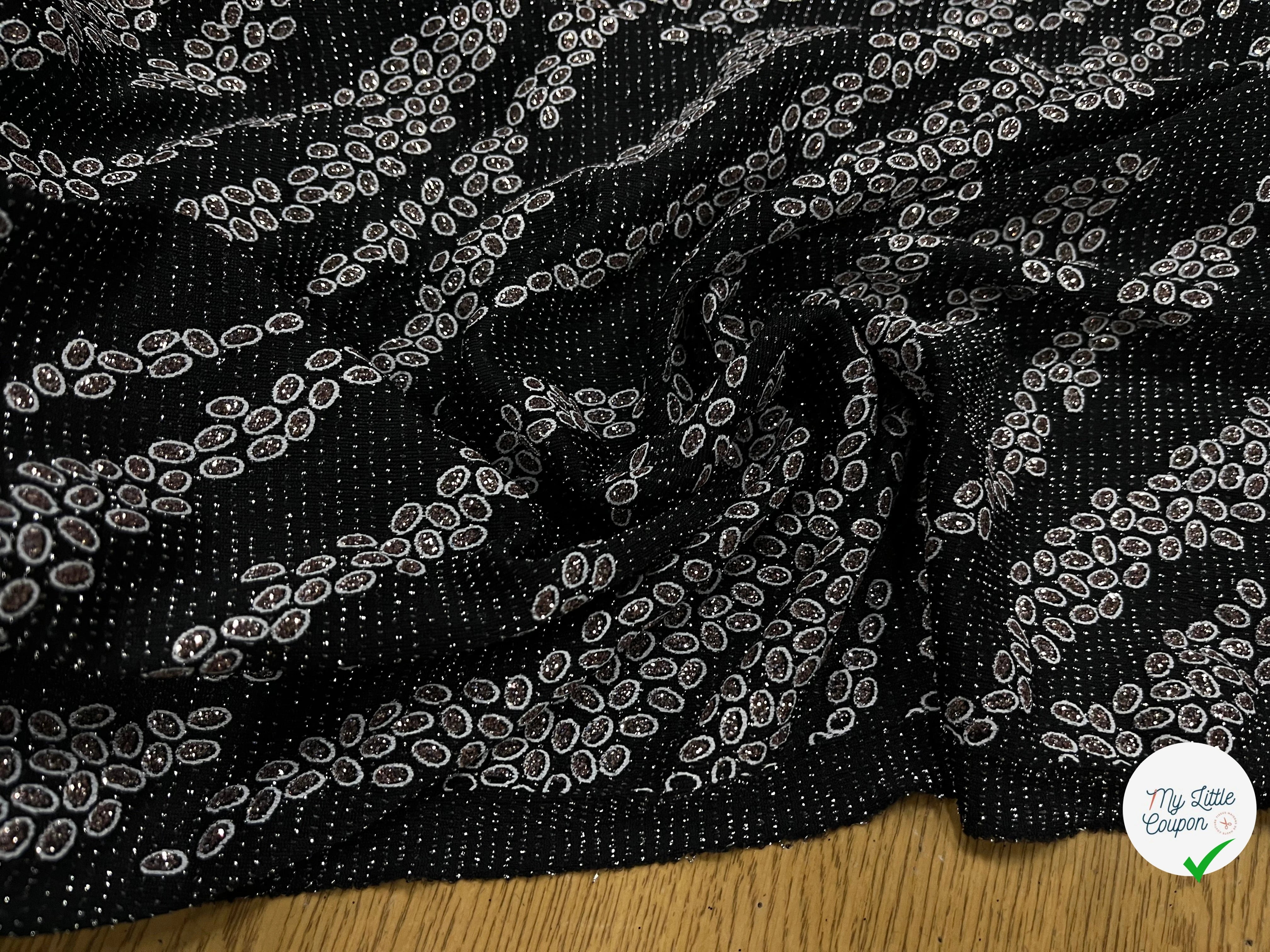 MAILLE DIAMANT ESPRIT FESTIF ARGENT FOND NOIR - My Little Coupon