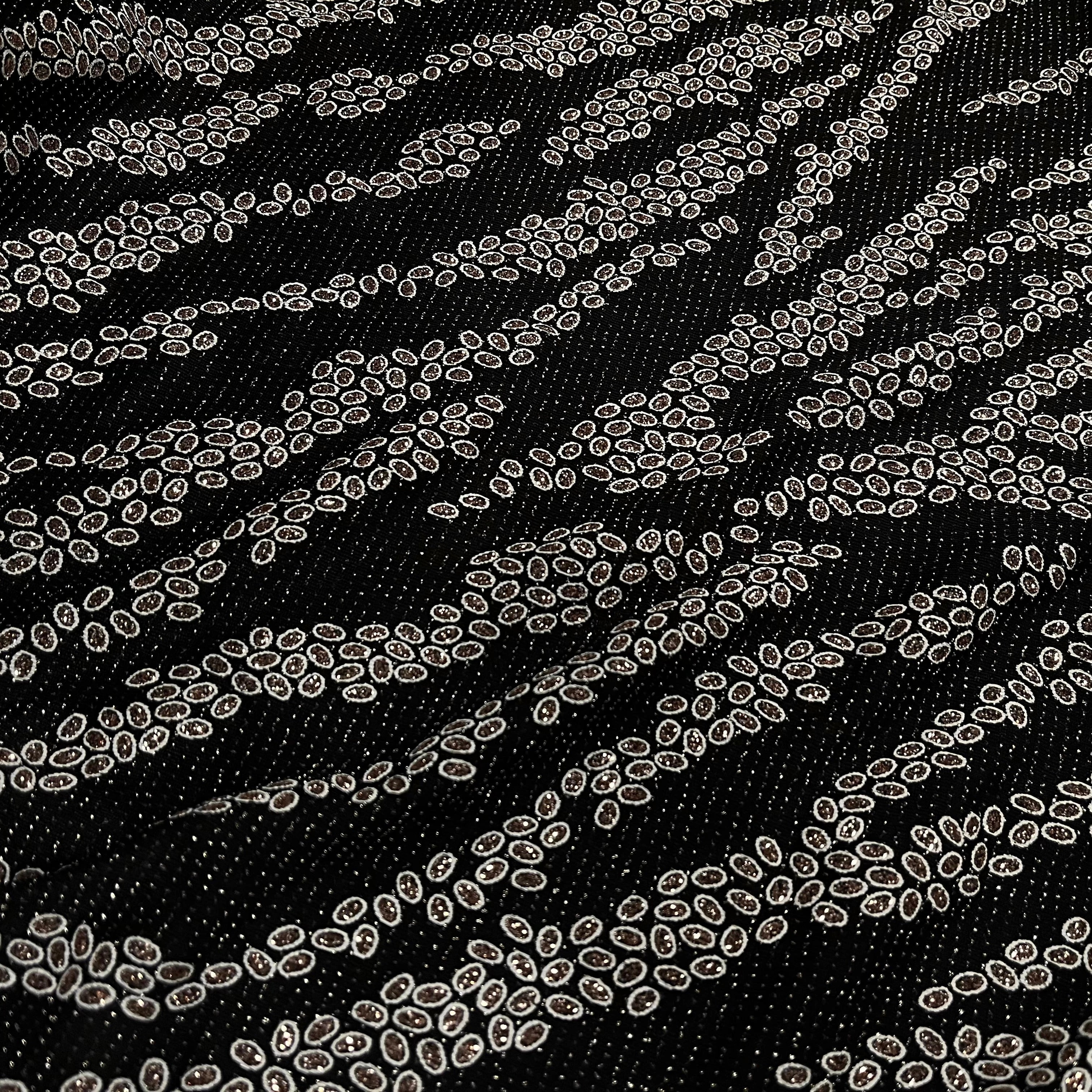 MAILLE DIAMANT ESPRIT FESTIF ARGENT FOND NOIR - My Little Coupon