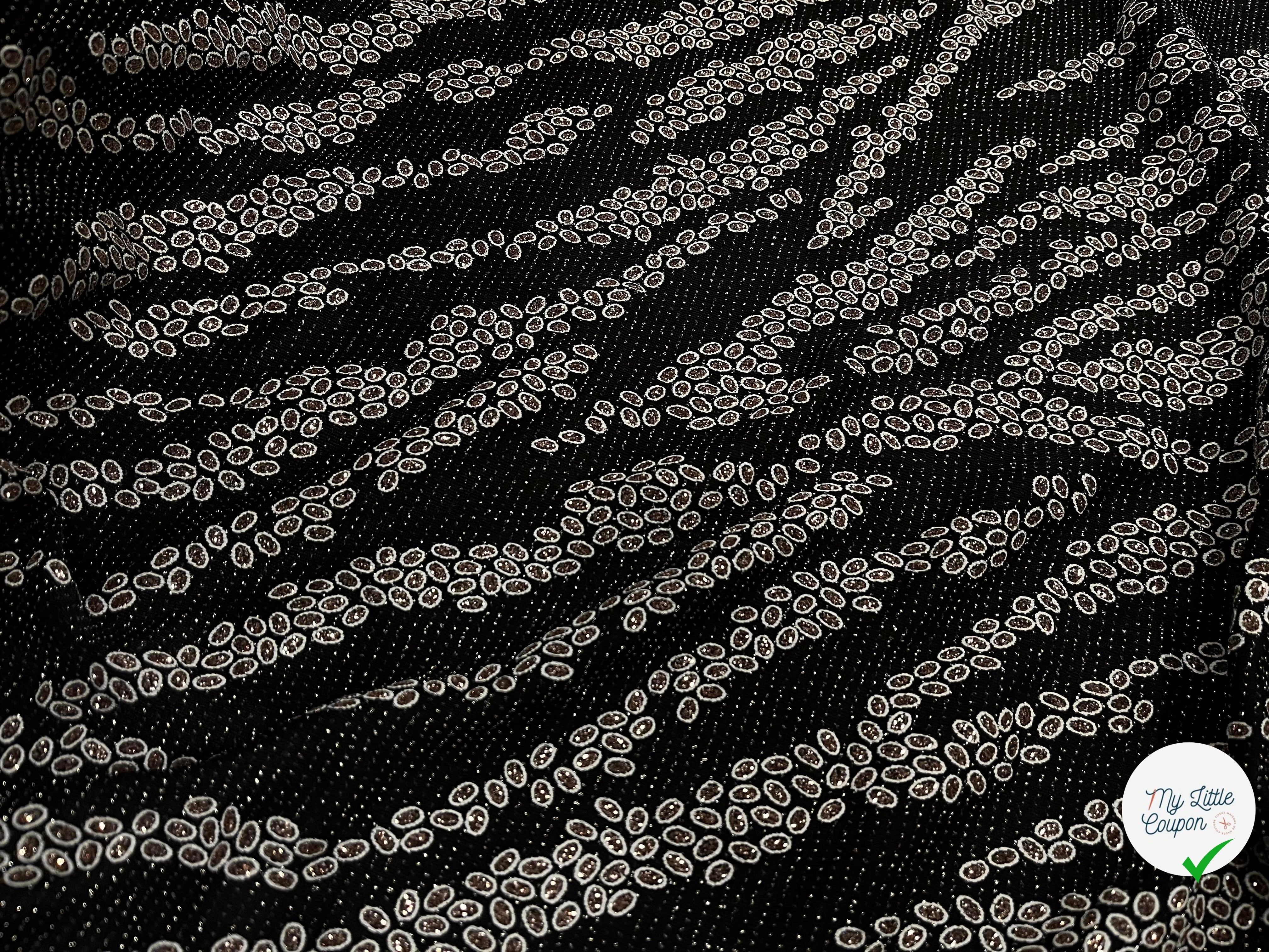 MAILLE DIAMANT ESPRIT FESTIF ARGENT FOND NOIR - My Little Coupon