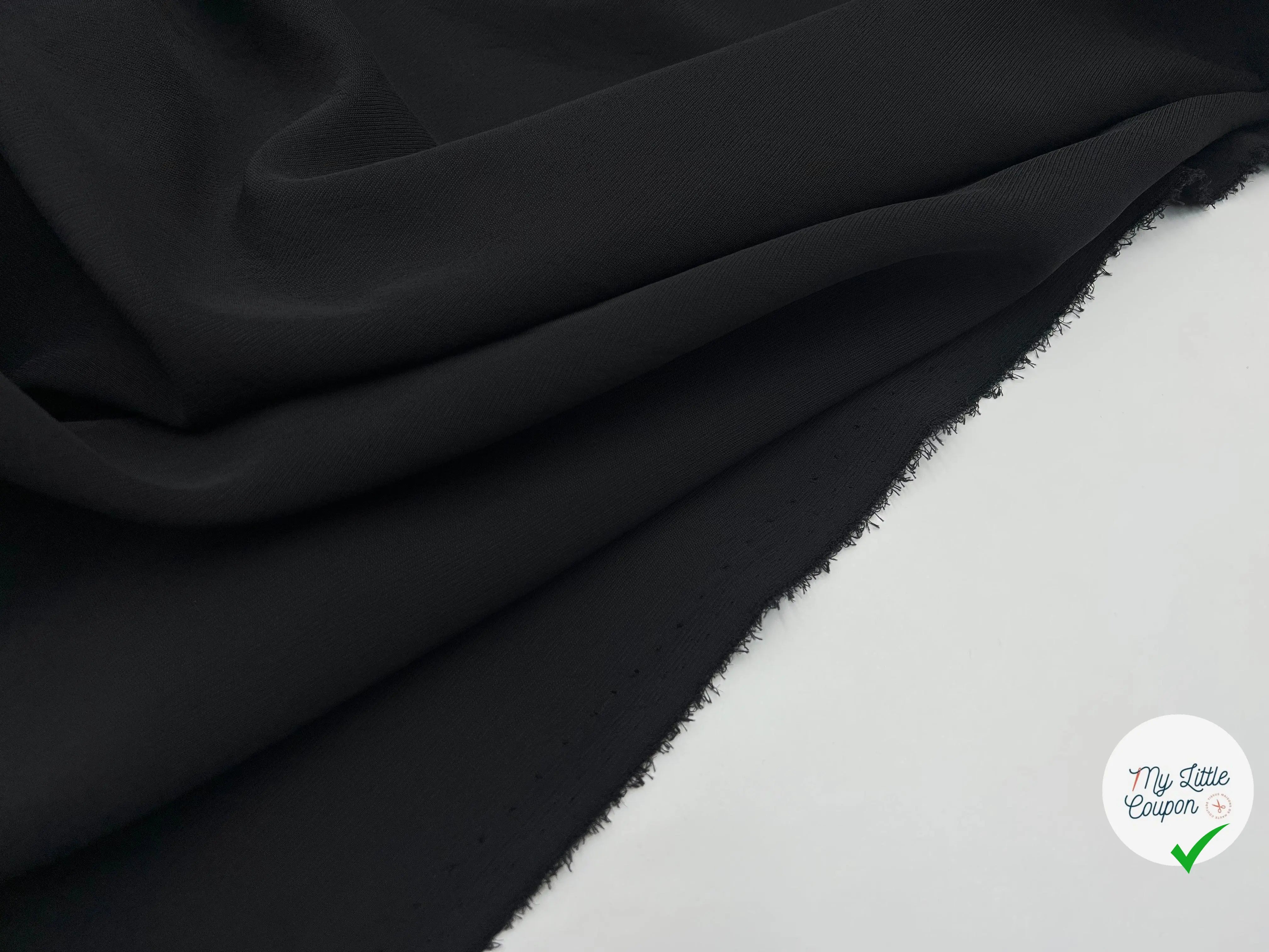 MAILLE DOUBLE ÉTOFFE STRETCH NOIRE - coupon de tissu de 3 mètres - My Little Coupon - tissu - coudre