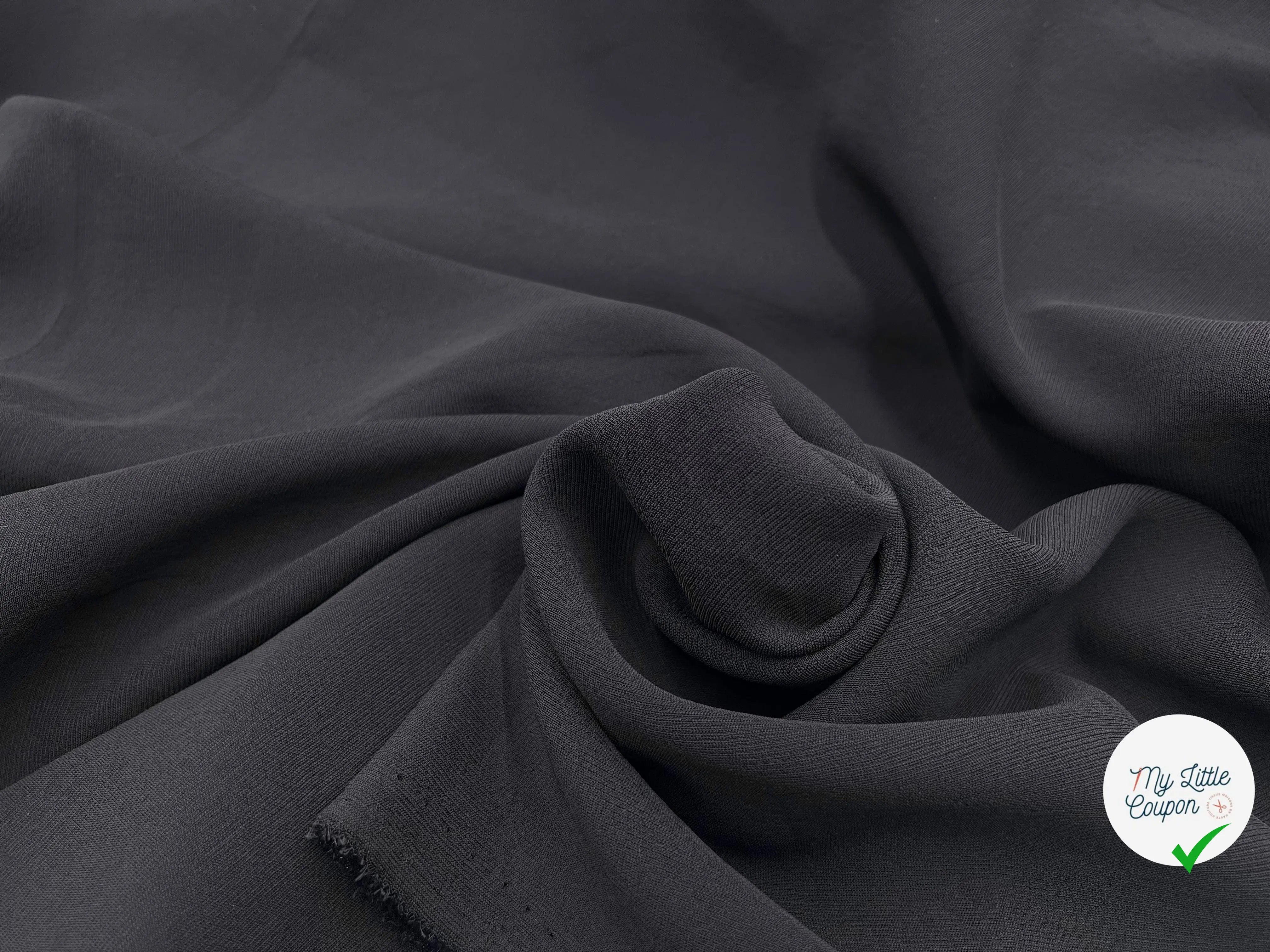 MAILLE DOUBLE ÉTOFFE STRETCH NOIRE - coupon de tissu de 3 mètres - My Little Coupon - tissu - coudre