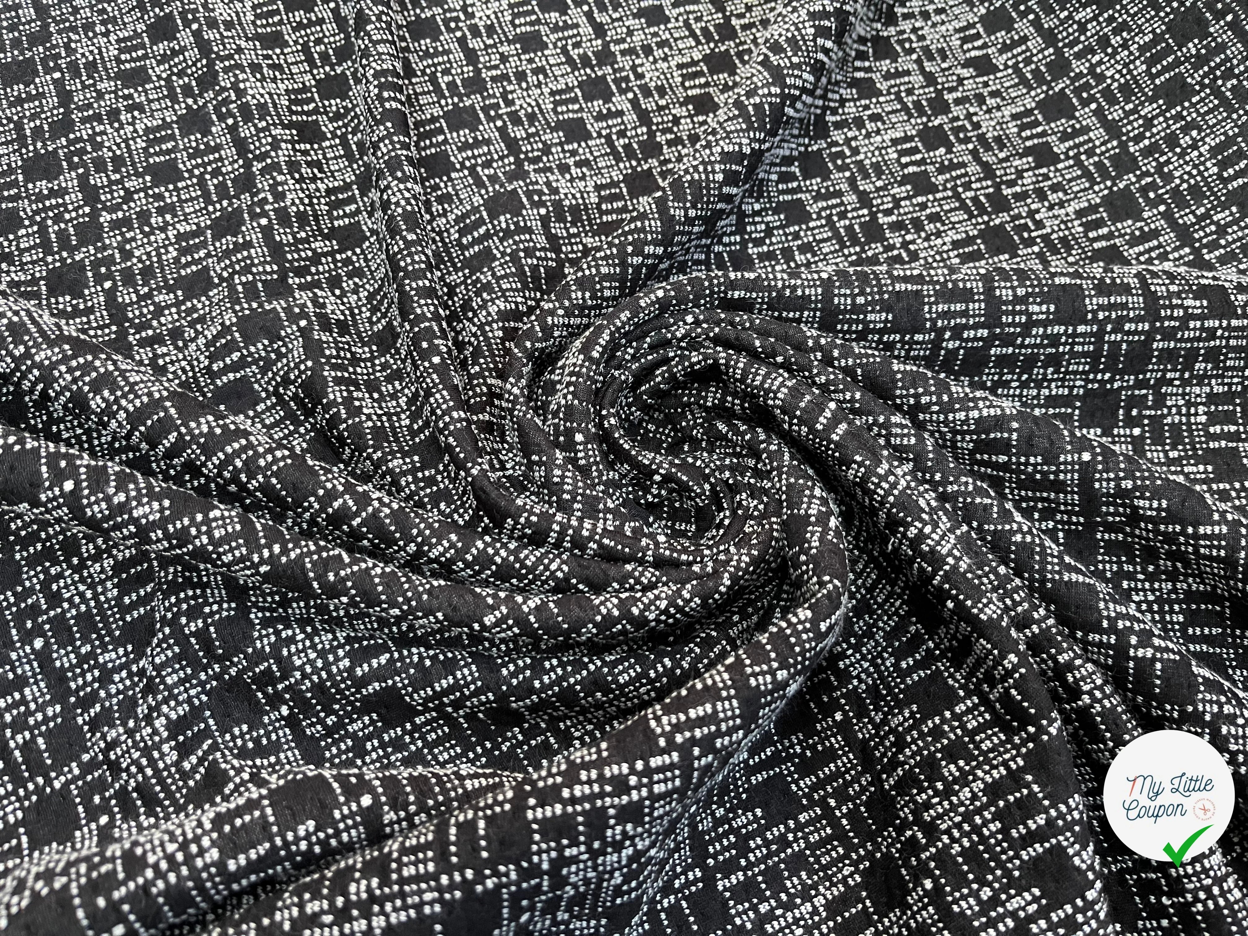 MAILLE EFFET GRUNGE MOUCHETÉE NOIR&BLANC - My Little Coupon