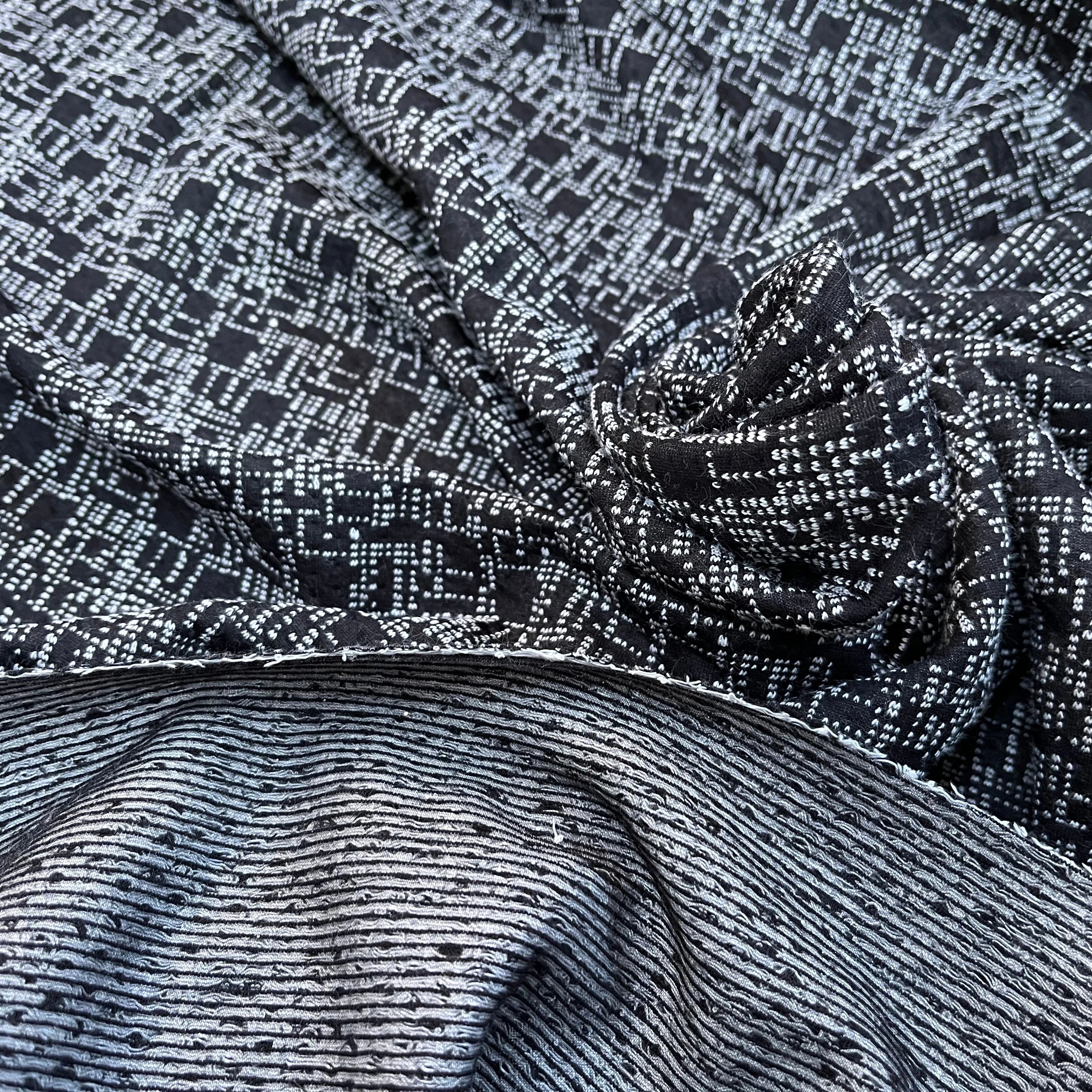 MAILLE EFFET GRUNGE MOUCHETÉE NOIR&BLANC - My Little Coupon