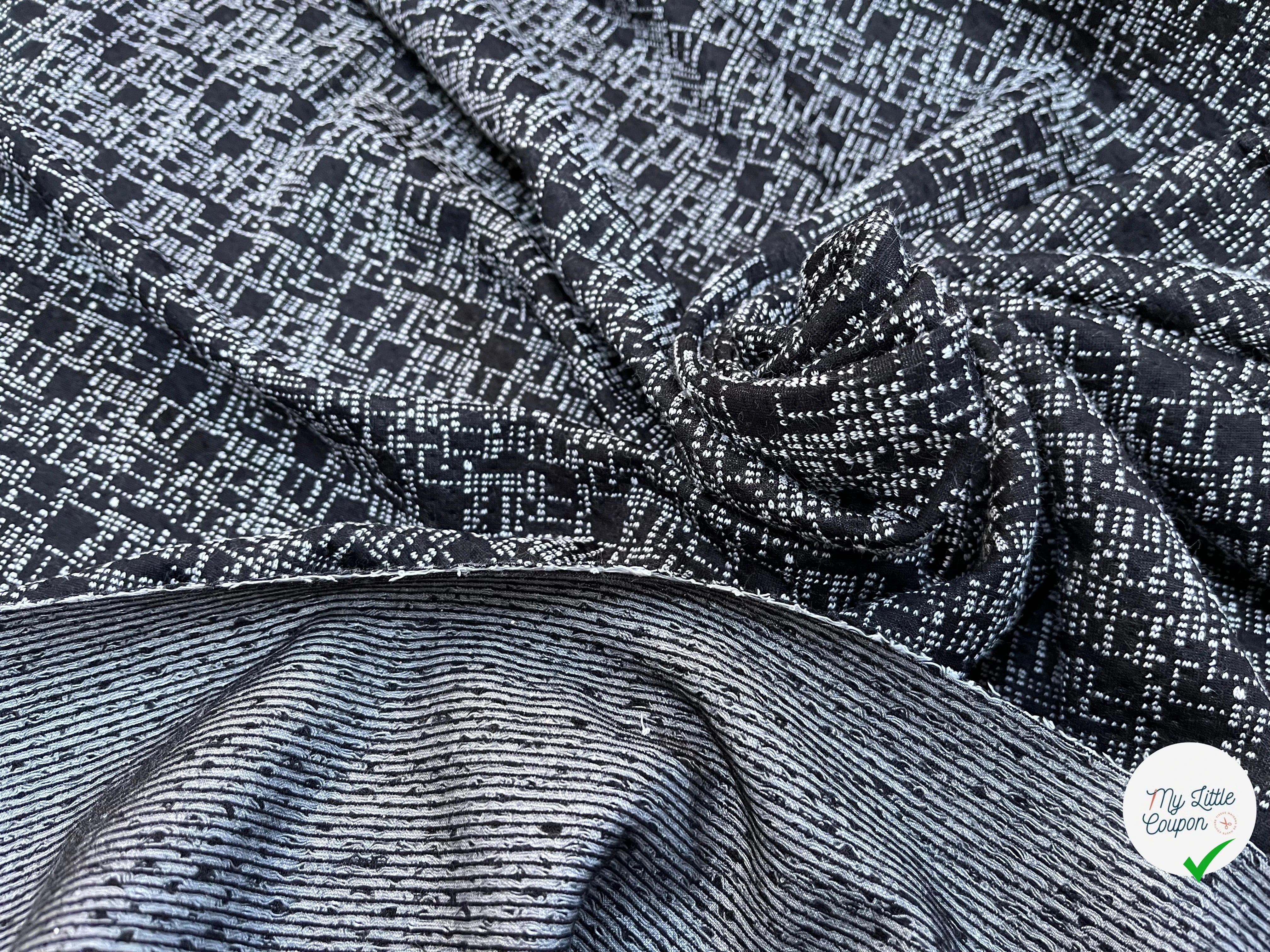 MAILLE EFFET GRUNGE MOUCHETÉE NOIR&BLANC - My Little Coupon