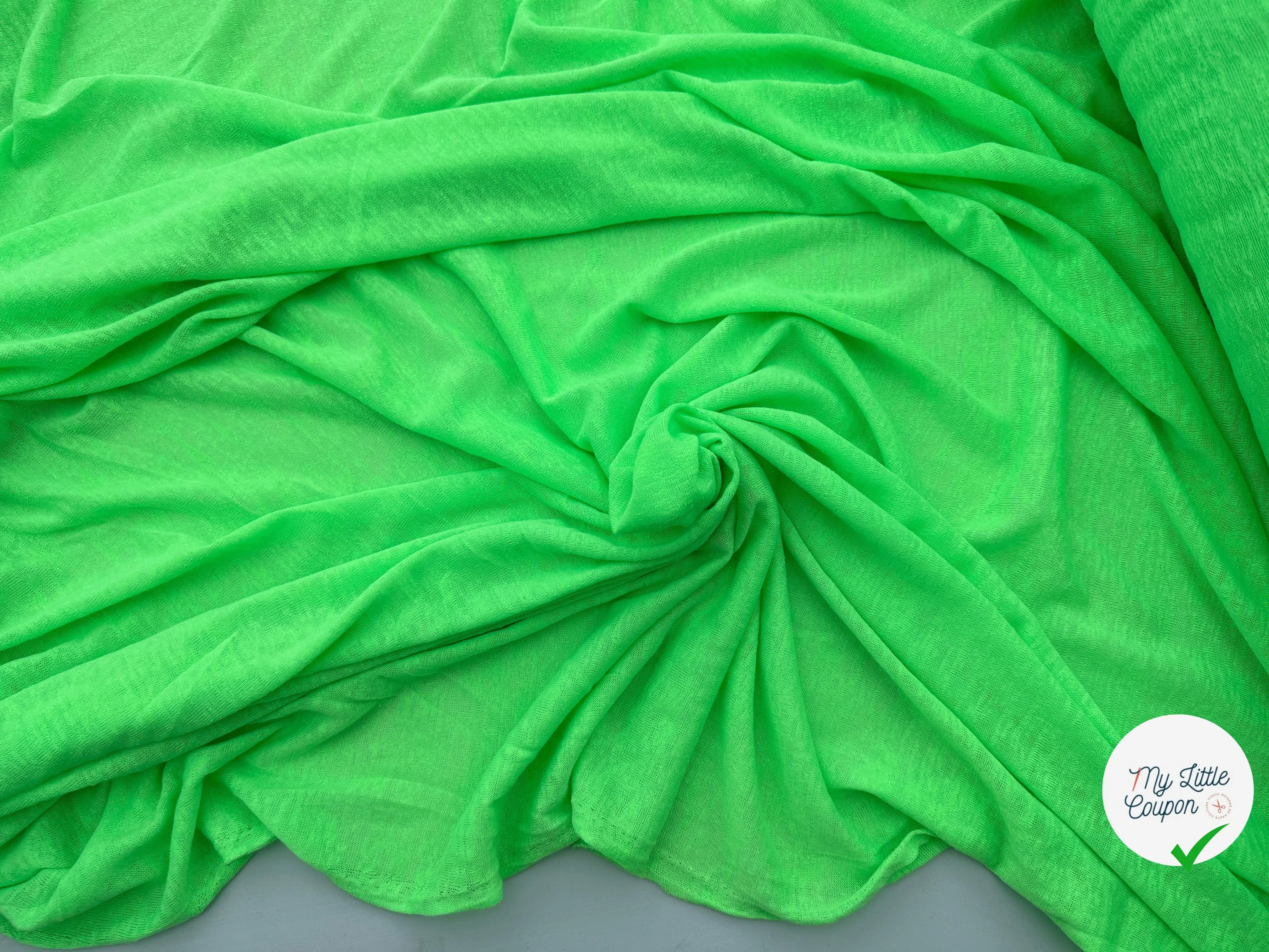 MAILLE EFFET LIN CHIC VERT POMME FLASHY - My Little Coupon