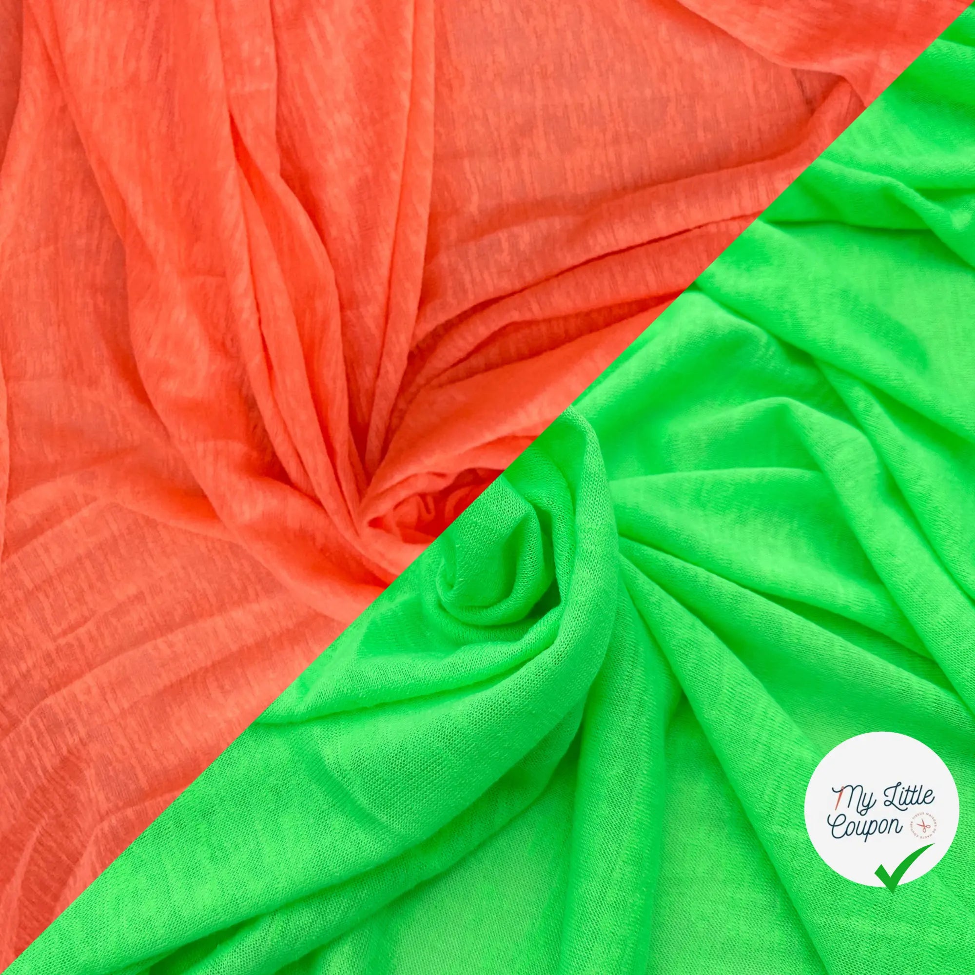 MAILLE EFFET LIN ORANGE & MAILLE EFFET LIN VERT FLASHY - My Little Coupon